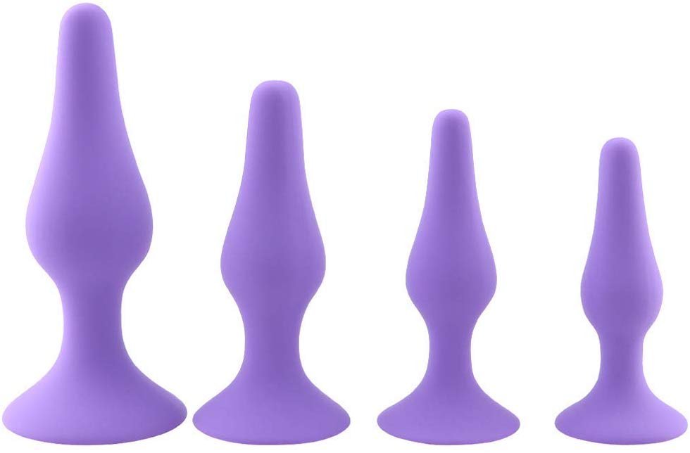Butt Plug Trainer Silicone Anal Plug Beginners Starter Set for Women and Men 4 Piece Set