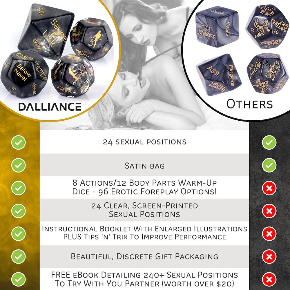 Sex Dice for Couples Naughty, 4 Pack Luminous Sex Dice Naughty Dice Games for Adults Couples Bedroom Funny Dice Toys