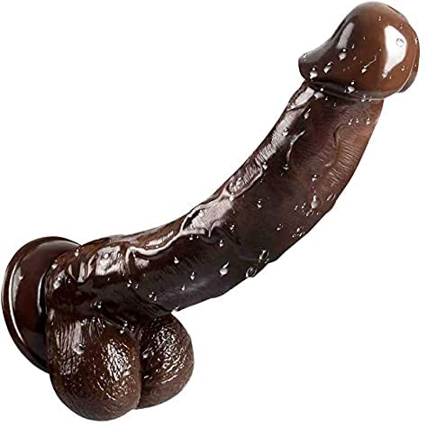 9 inch brown dildo with strong suction cup lifelike massage for women