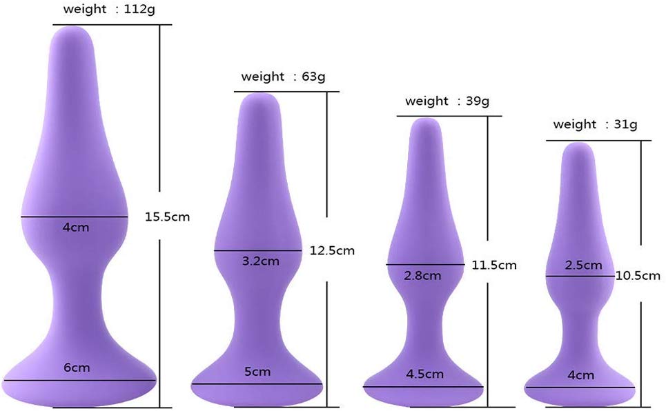 Butt Plug Trainer Silicone Anal Plug Beginners Starter Set for Women and Men 4 Piece Set