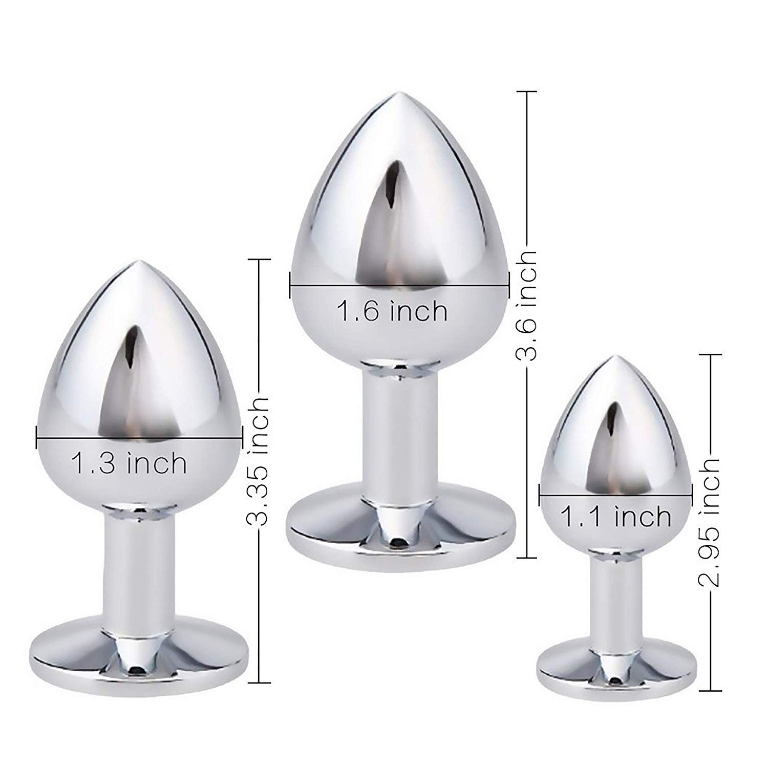 3 PCS Expanding Butt Toys Stainless Steel Amal Plug Anales Plug Relaxing for Men Women