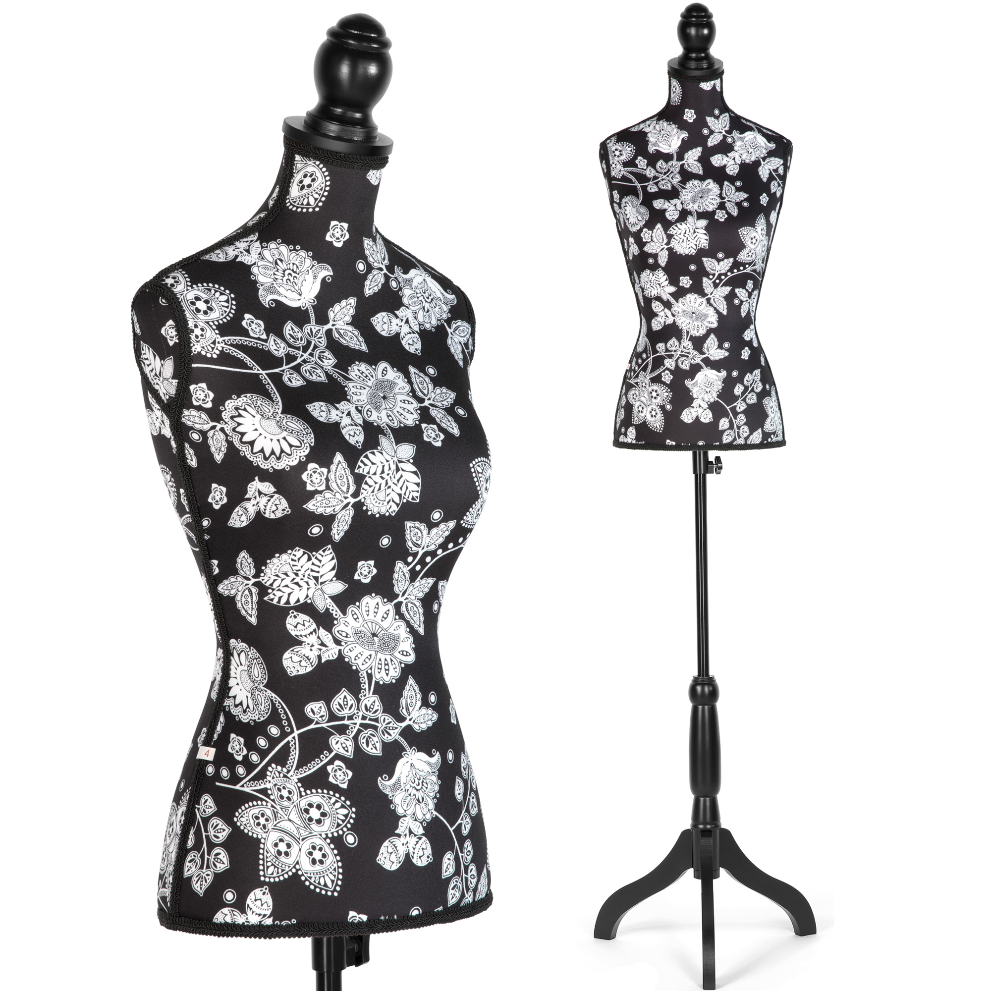 Mannequin Torso Dress Form with Black Adjustable Tripod Stand Dress Jewelry 
