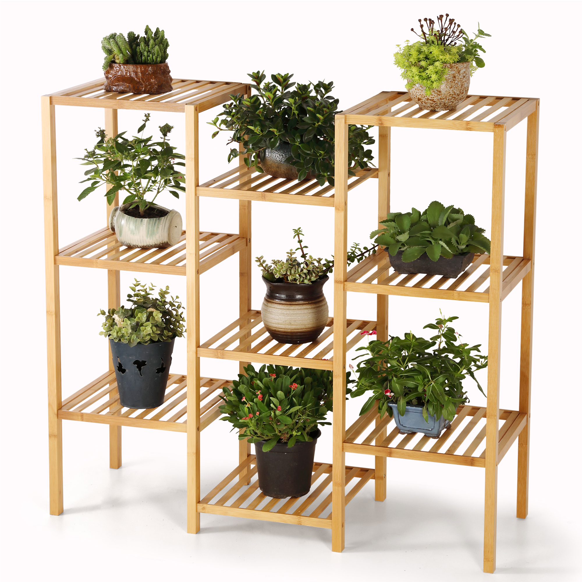 3 Tiers Plant Rack Plant Holder Flower Rack Indoor Outdoor Plant Display Storage Shelves for Patio Garden Balcony Yard HYNAWIN Wood Plant Stand 
