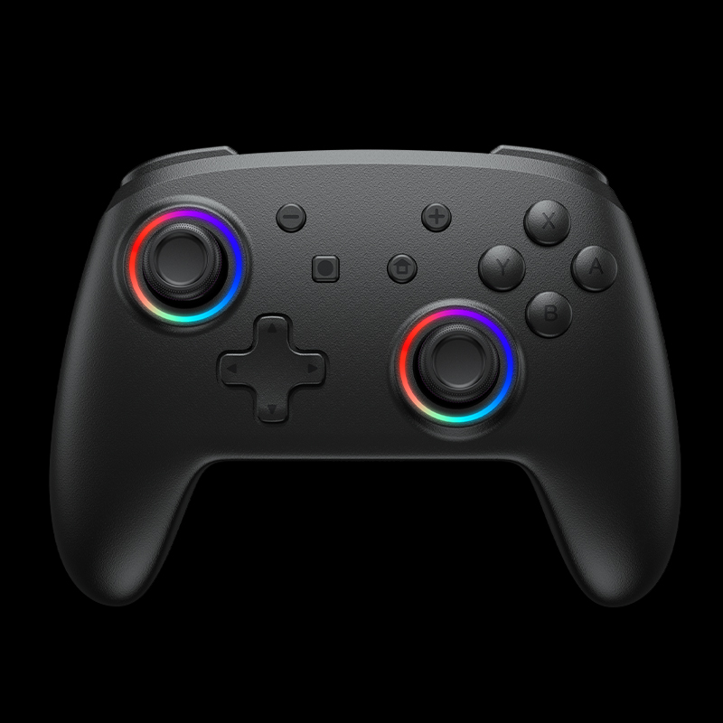 NYXI Wireless Switch Pro Controller Compatible with Switch/Switch OLED  with 8 Color LED Lights