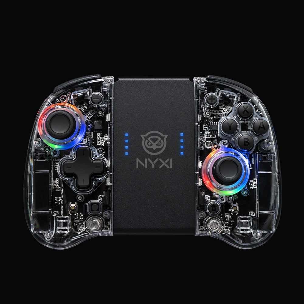 NYXI Transparent Style Wireless Joy-pad with 8 Colors LED For Switch/Switch OLED