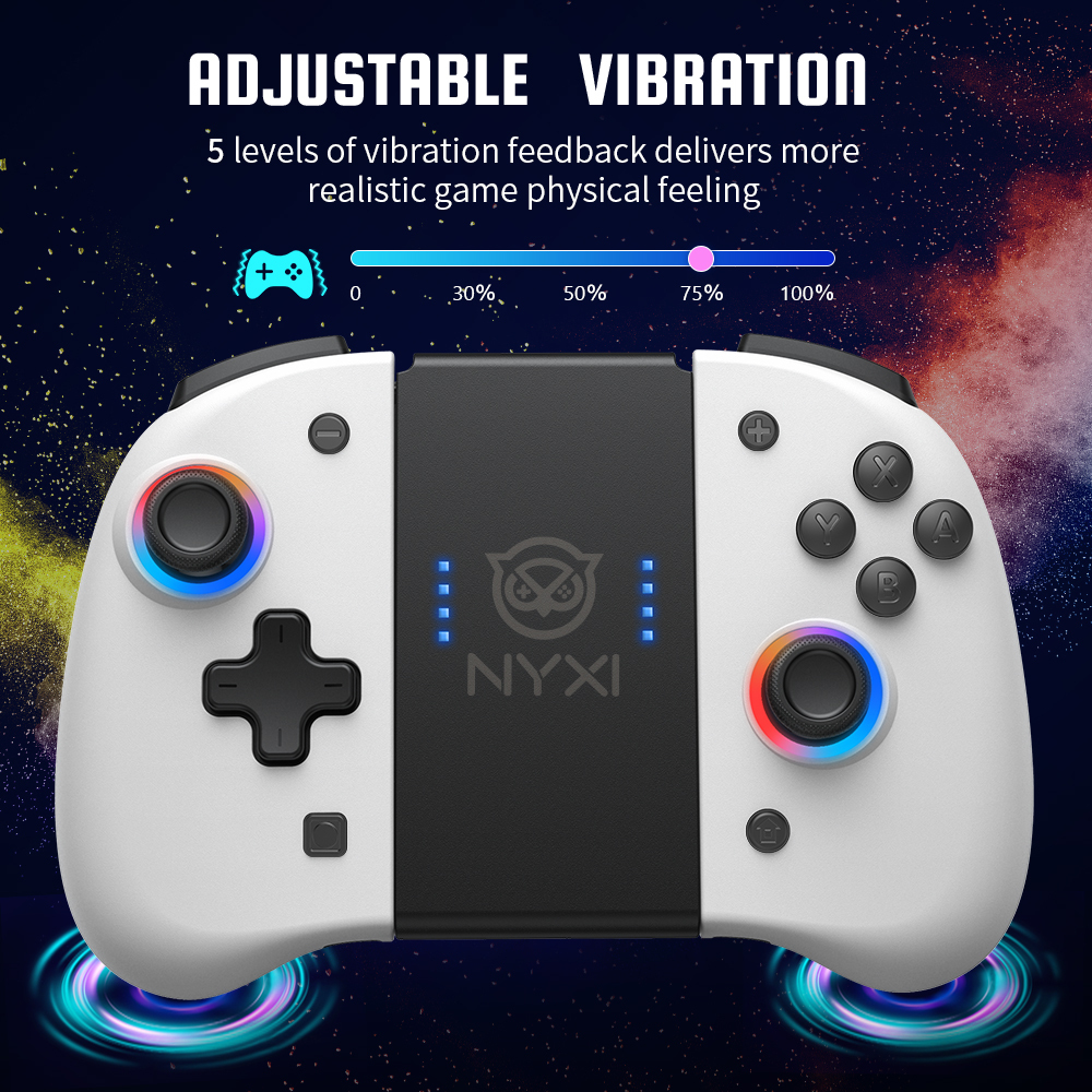 Joypad Controller, Wireless Joycon Support 8 Color Adjustable LED, Wak