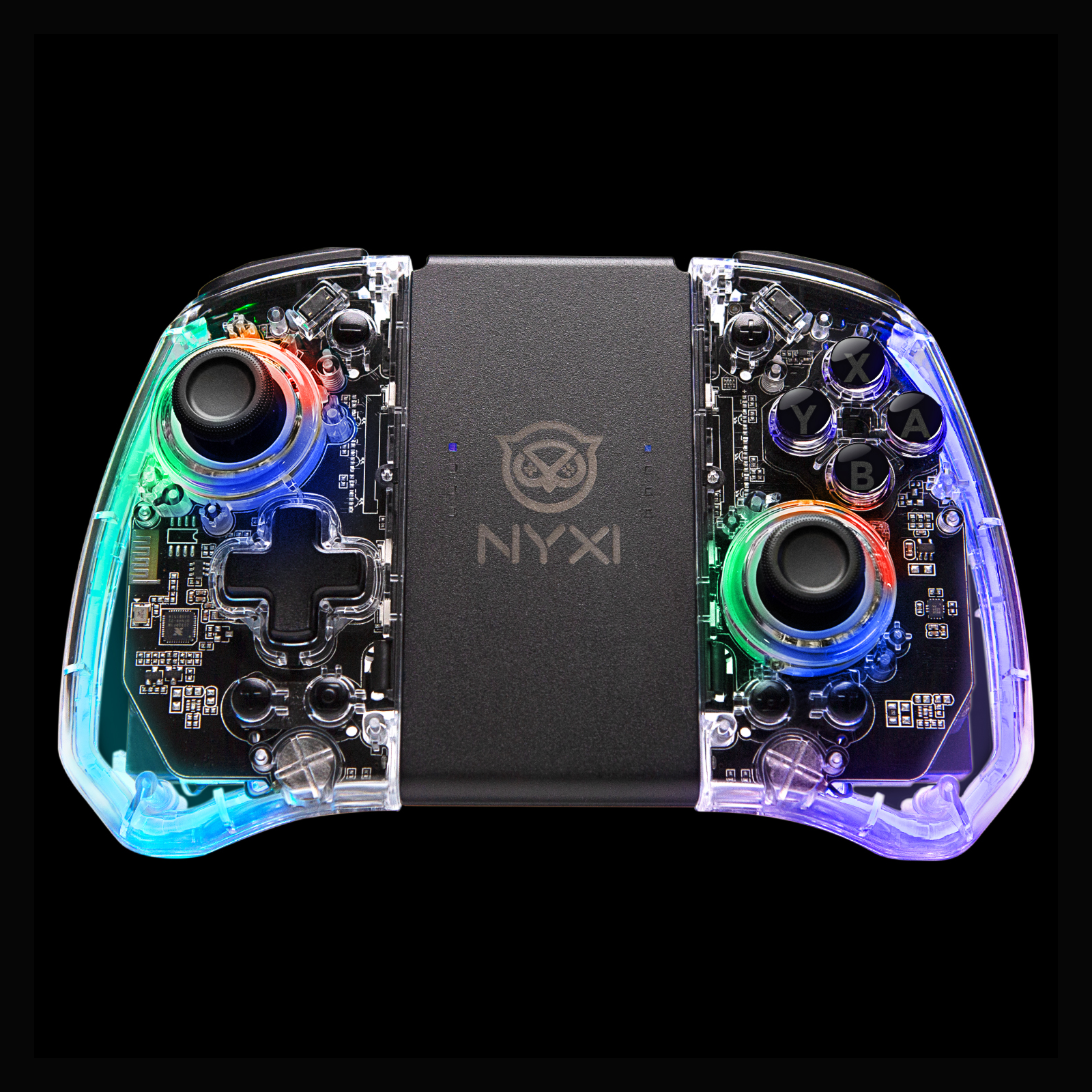 NYXI Hyperion Transparent Style Wireless Joy-pad with 8 Color LED for Switch/Switch OLED