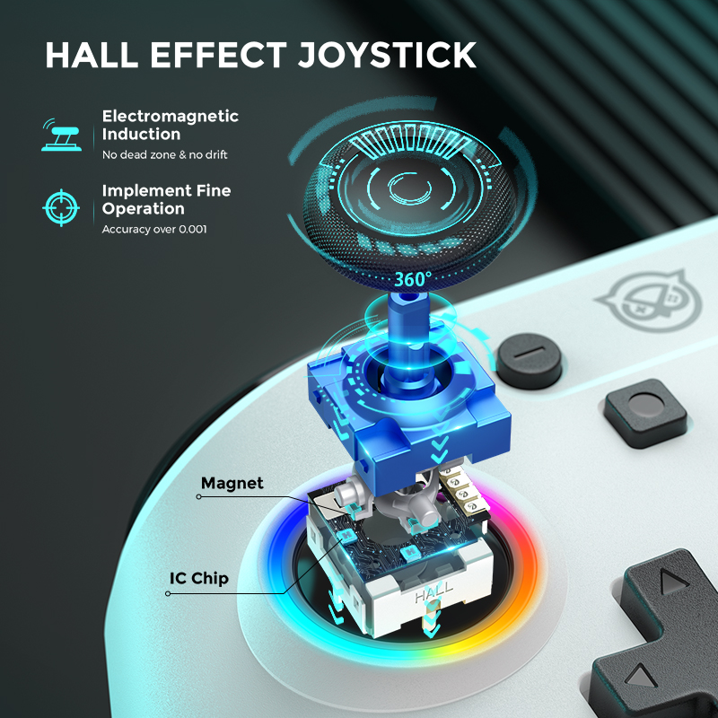 NYXI Chaos Pro controlle with Hall Joystick, Switch pro Controller Wireless  for Nintendo Switch/Lite/OLED, Hall Effect Controller with RGB Light