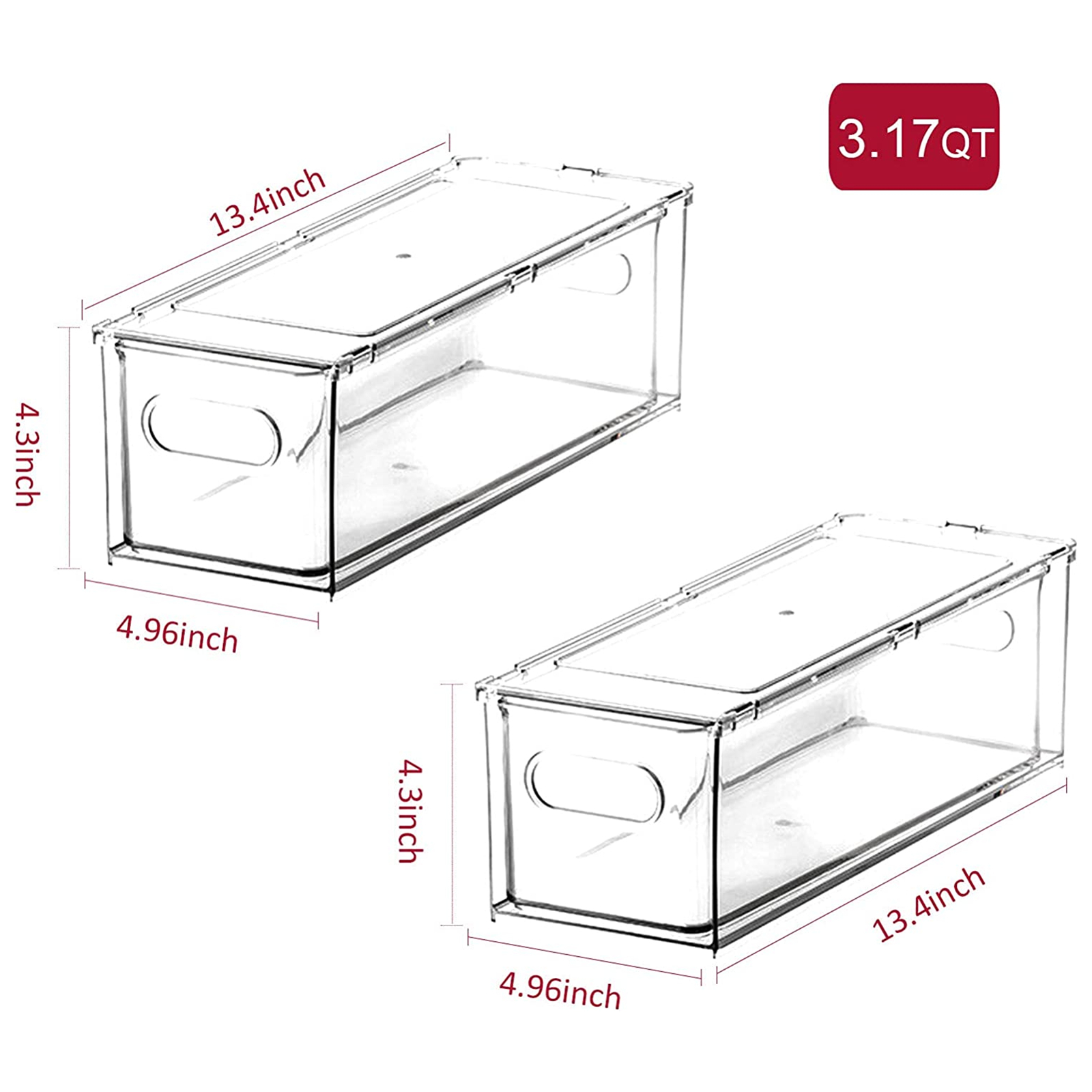 Shopwithgreen Refrigerator Organizer Bins with Pull-out Drawer