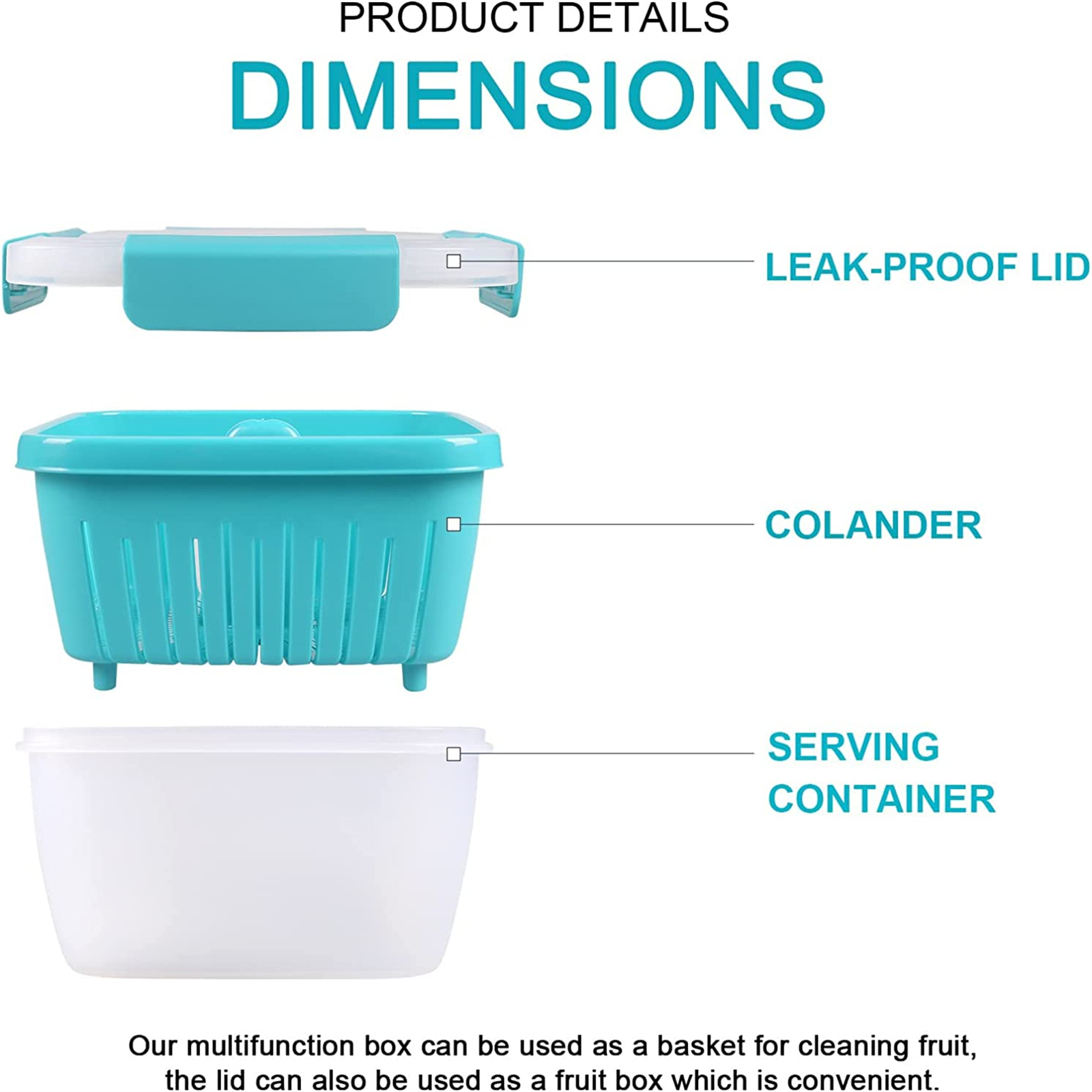 Shopwithgreen Berry Keeper Box Containers 52oz - Lake Blue-shopwithgreen