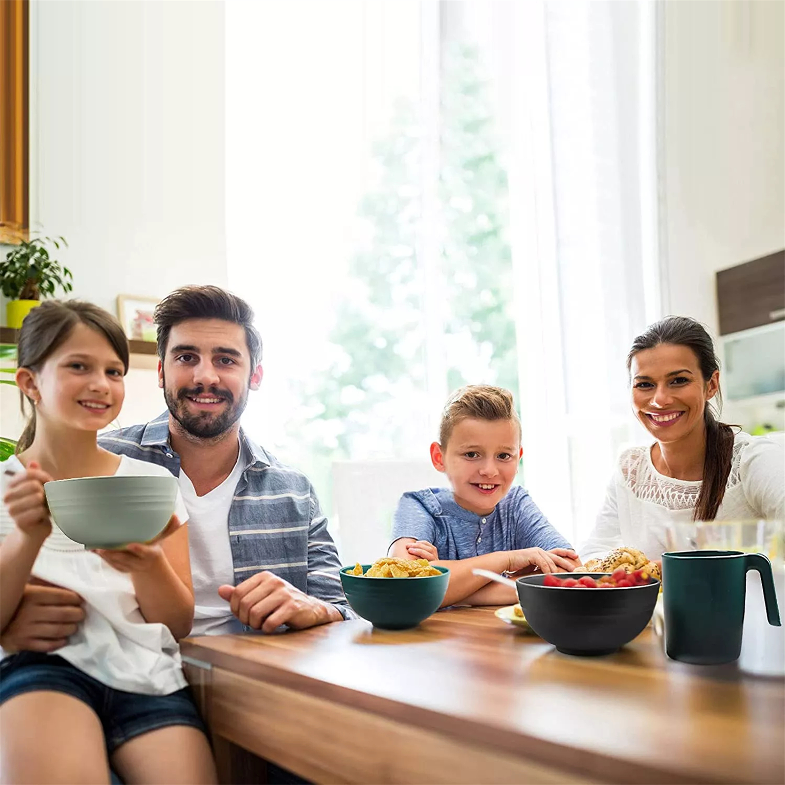 Shopwithgreen Lightweight & Unbreakable Plastic Dinnerware Sets - 16 PCS-shopwithgreen