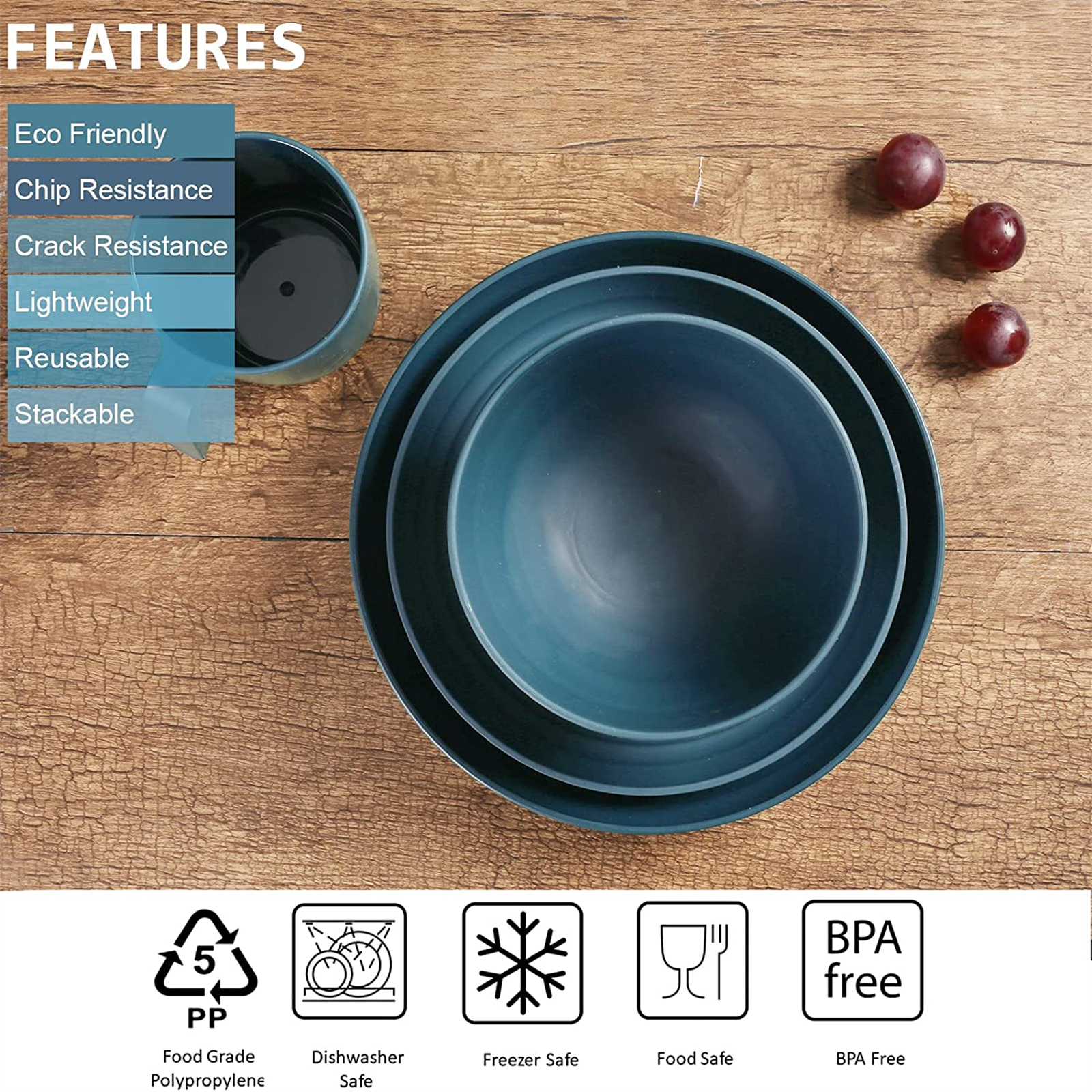 Shopwithgreen Lightweight & Unbreakable Plastic Dinnerware Sets - 36 PCS-shopwithgreen