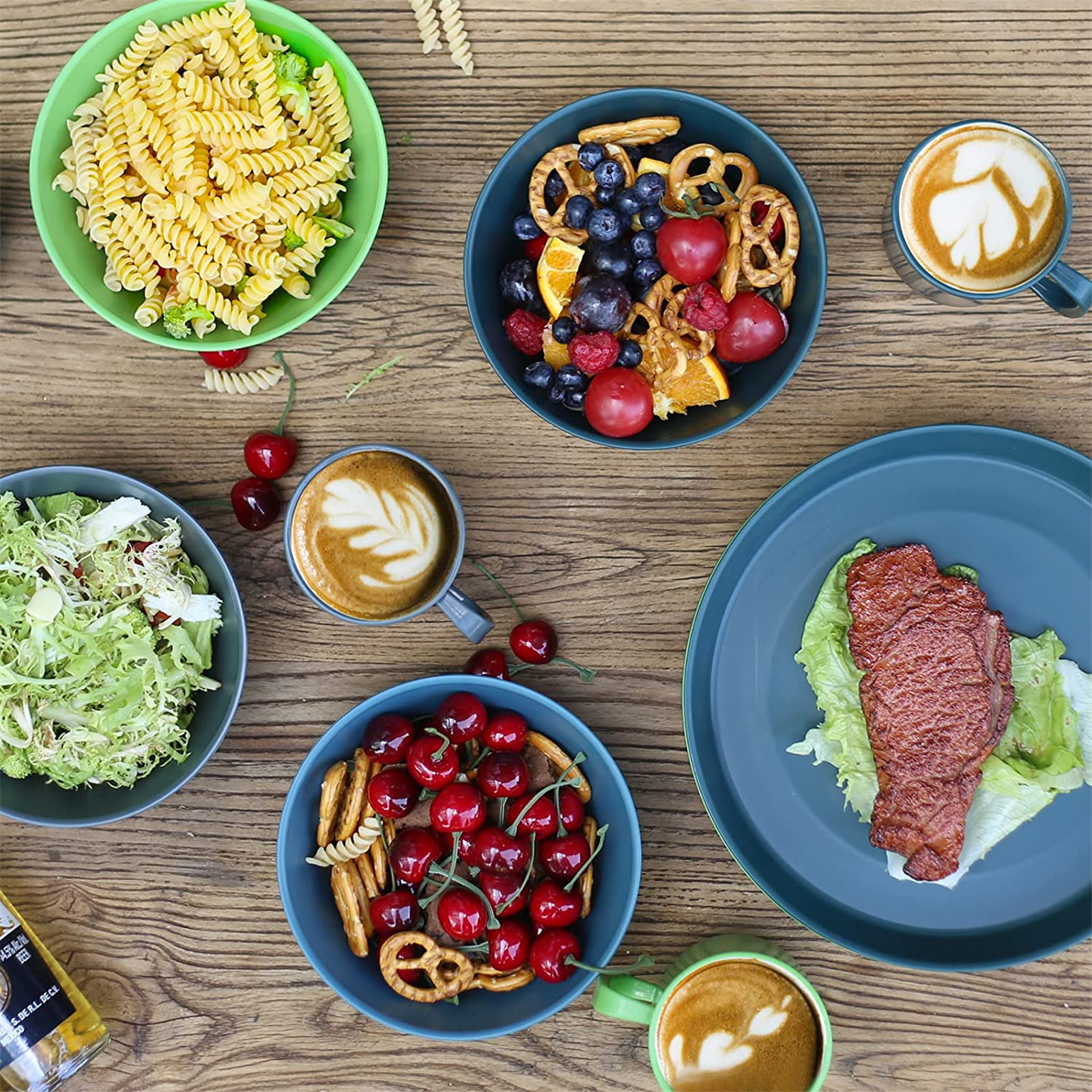 Shopwithgreen Lightweight & Unbreakable Plastic Dinnerware Sets - 12 PCS-shopwithgreen