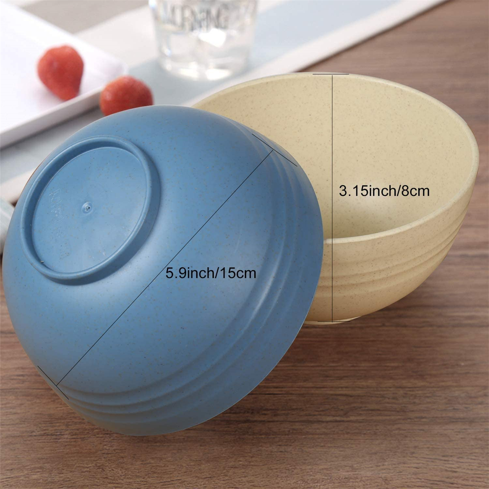 Shopwithgreen Wheat Straw Bowls - 4pcs 24 OZ-shopwithgreen