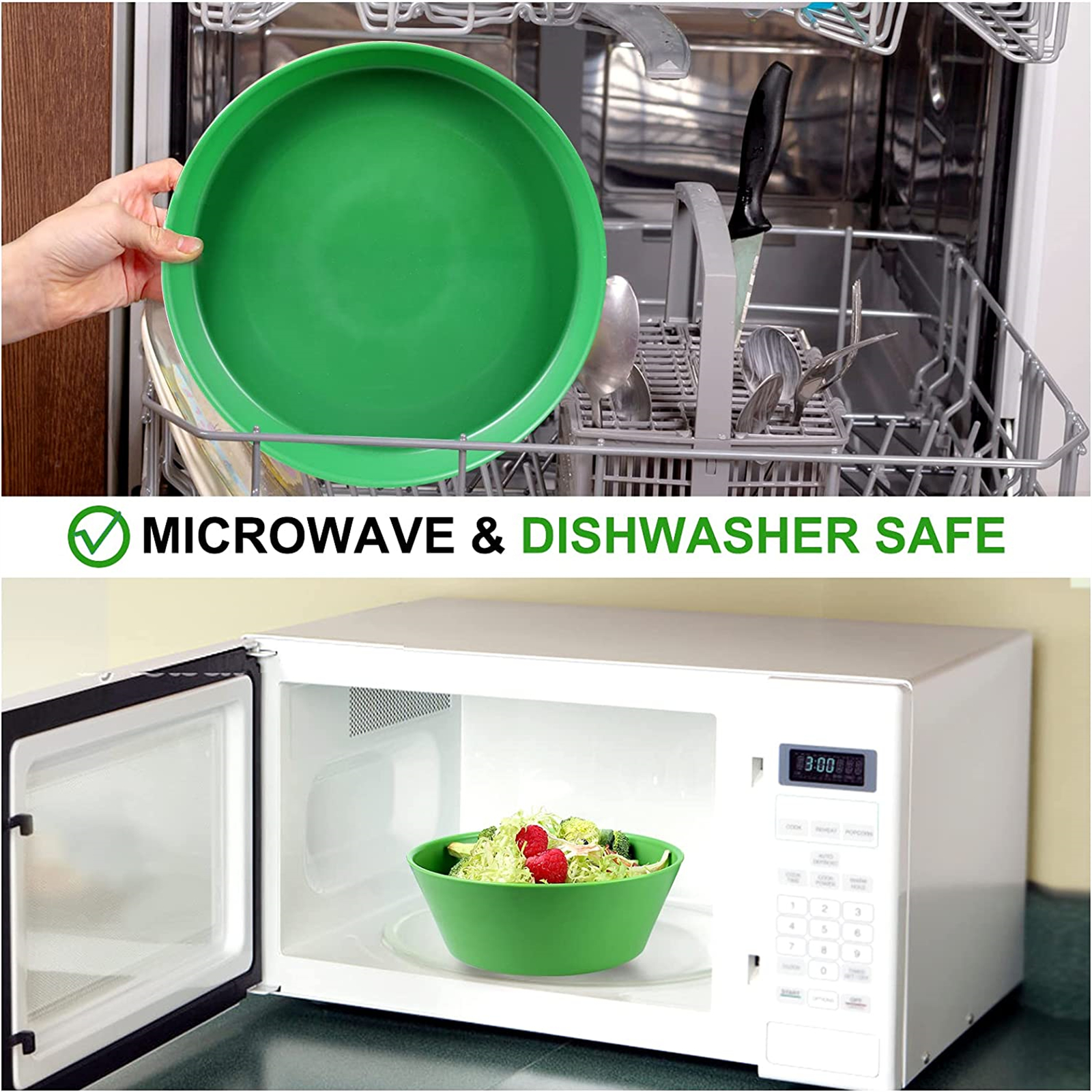 Shopwithgreen Lightweight & Unbreakable Plastic Dinnerware Sets - 12 PCS-shopwithgreen