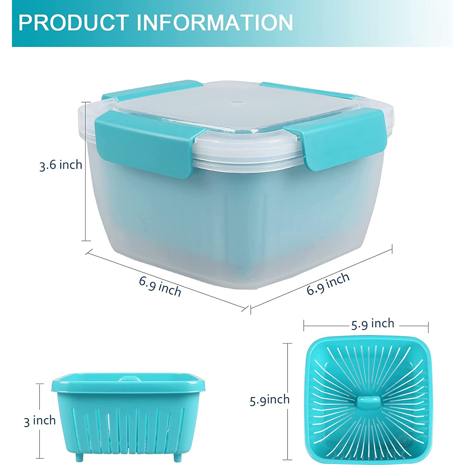 Shopwithgreen Berry Keeper Box Containers 52oz - Lake Blue-shopwithgreen