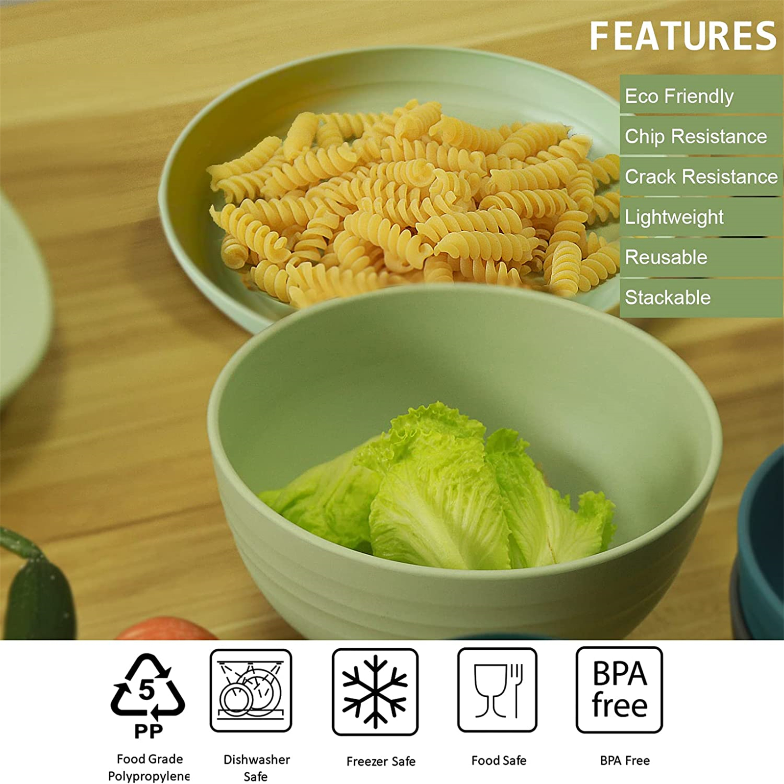 Shopwithgreen Lightweight & Unbreakable Plastic Dinnerware Sets - 36 PCS-shopwithgreen