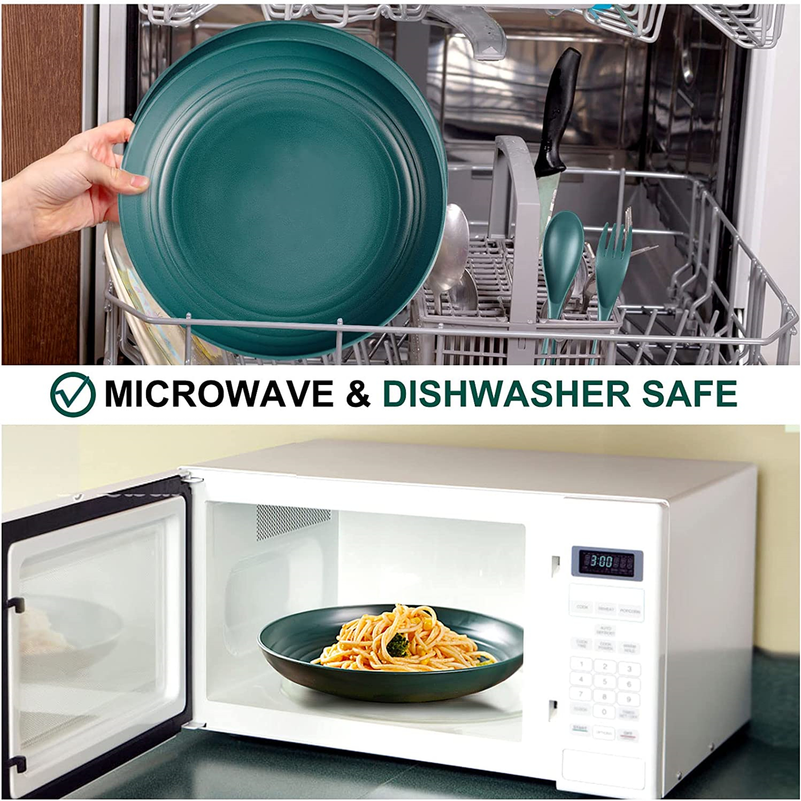 Shopwithgreen Lightweight & Unbreakable Plastic Dinnerware Sets - 36 PCS-shopwithgreen