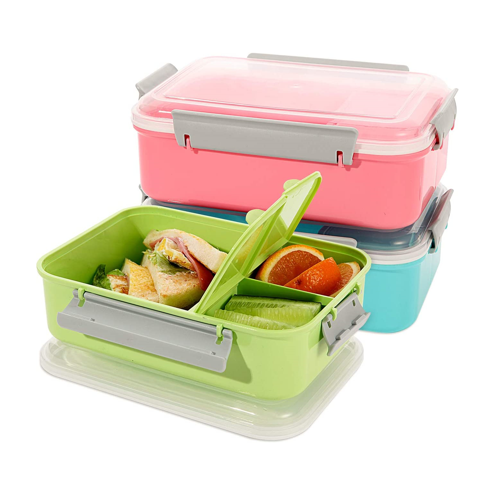 Shopwithgreen Salad Food Storage Container to Go 64oz with 5-Compartment 3  pcs - Dark Green & Rose Red & Dark Blue