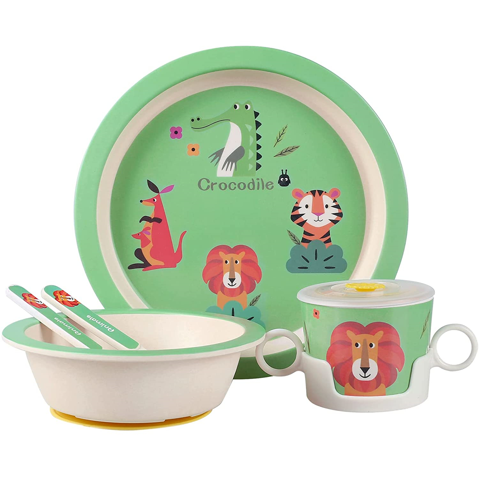 Shopwithgreen Bamboo Kids Dinnerware Set 7 pcs-shopwithgreen
