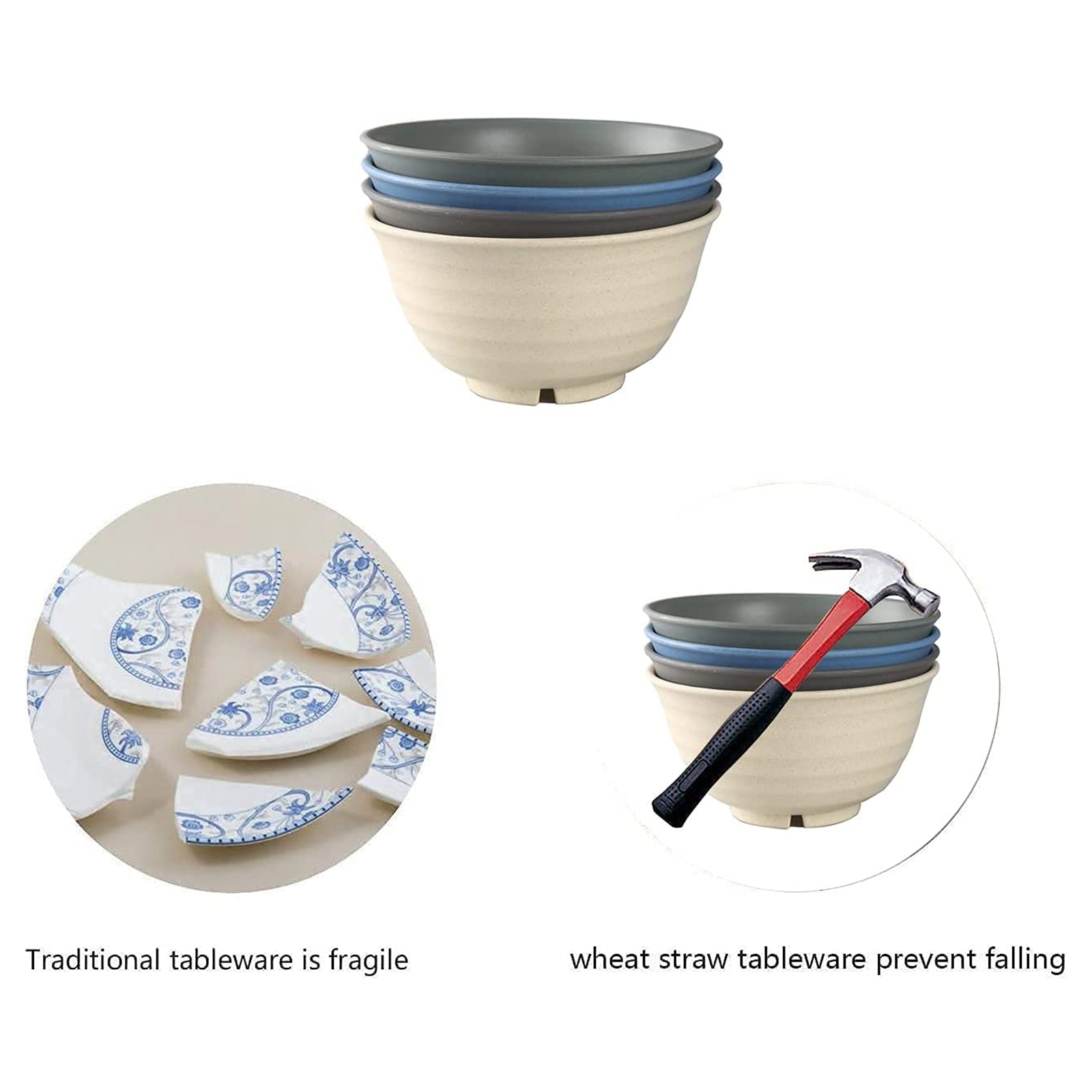 Shopwithgreen Wheat Straw Bowls - 30 OZ 4pcs/6pcs-shopwithgreen