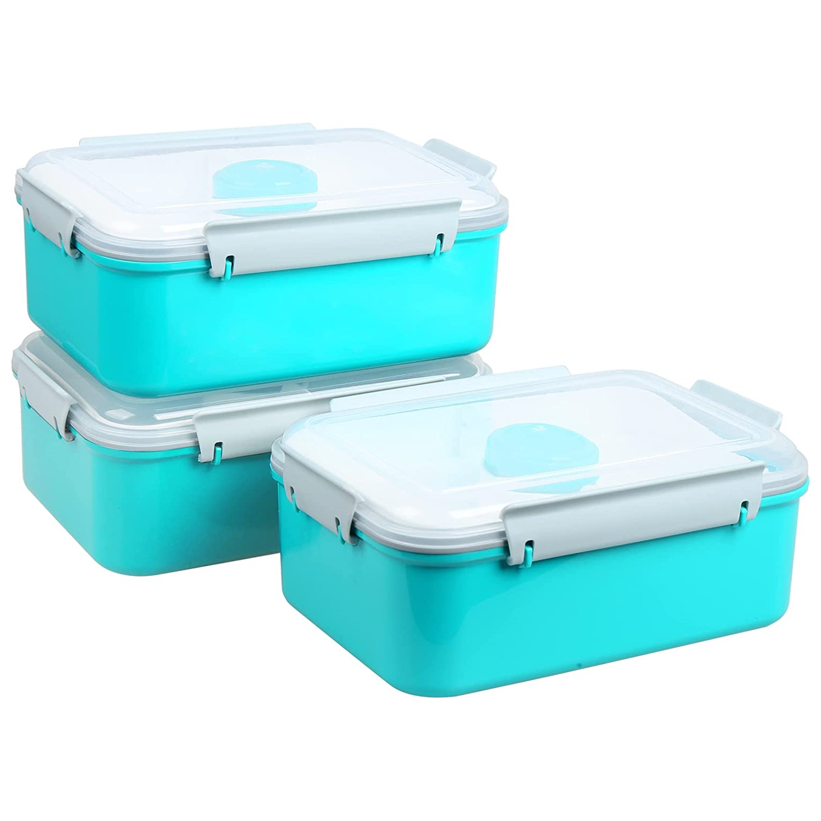 Shopwithgreen Salad Food Storage Container to Go 47-oz with 3-Compartment 3 pcs - Coastal Aqua-shopwithgreen