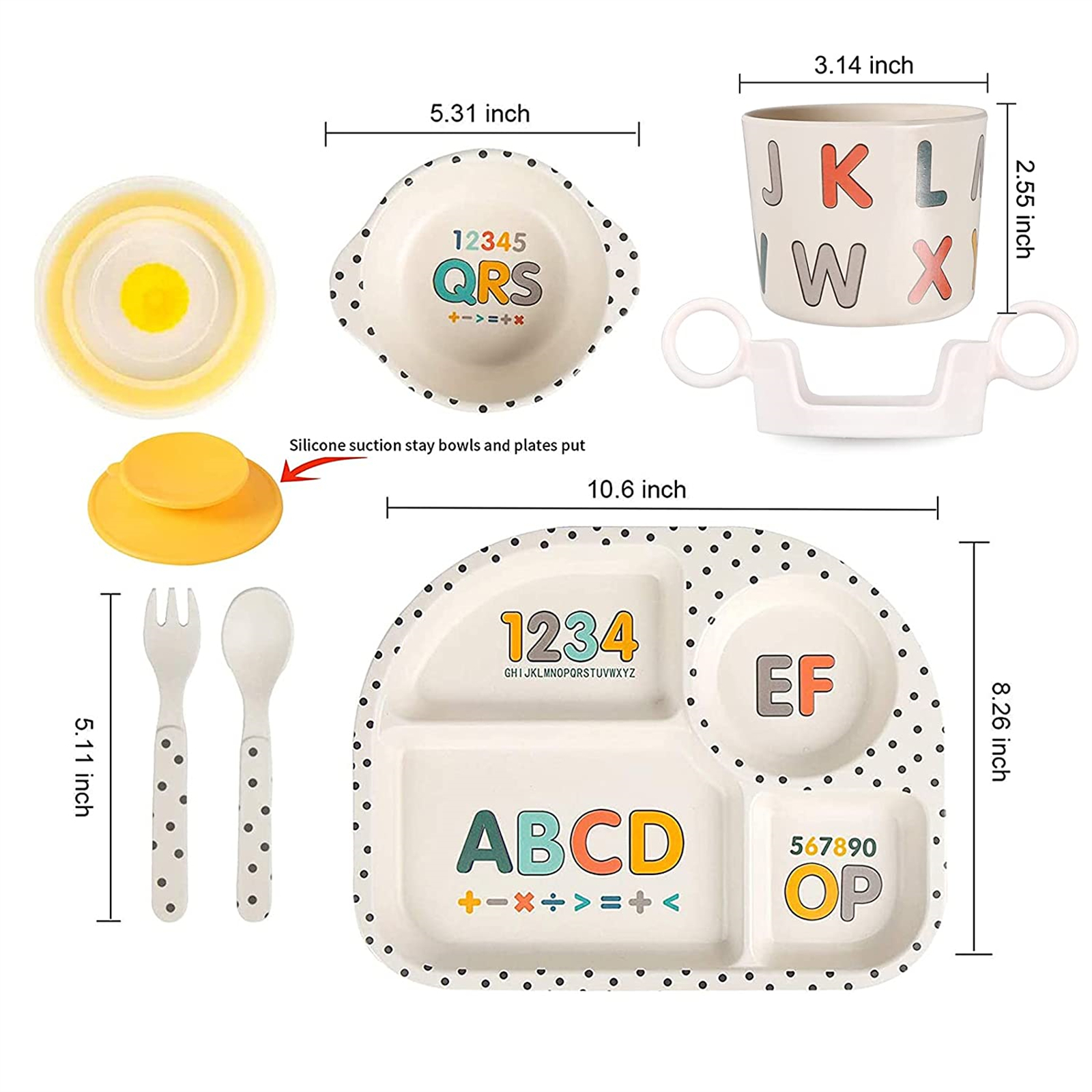 Shopwithgreen Bamboo Kids Dinnerware Set 7 pcs-shopwithgreen