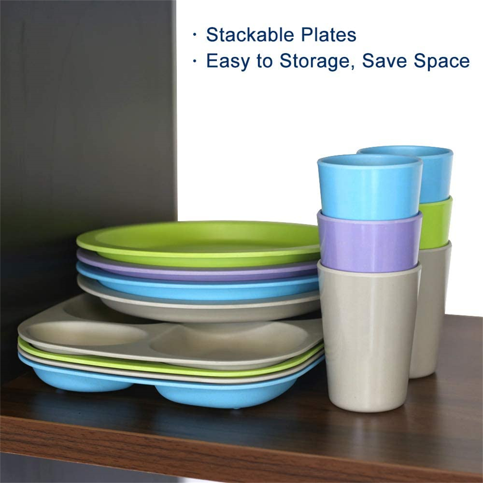 shopwithgreen Divided Plates for Kids Adults, 12 Inch