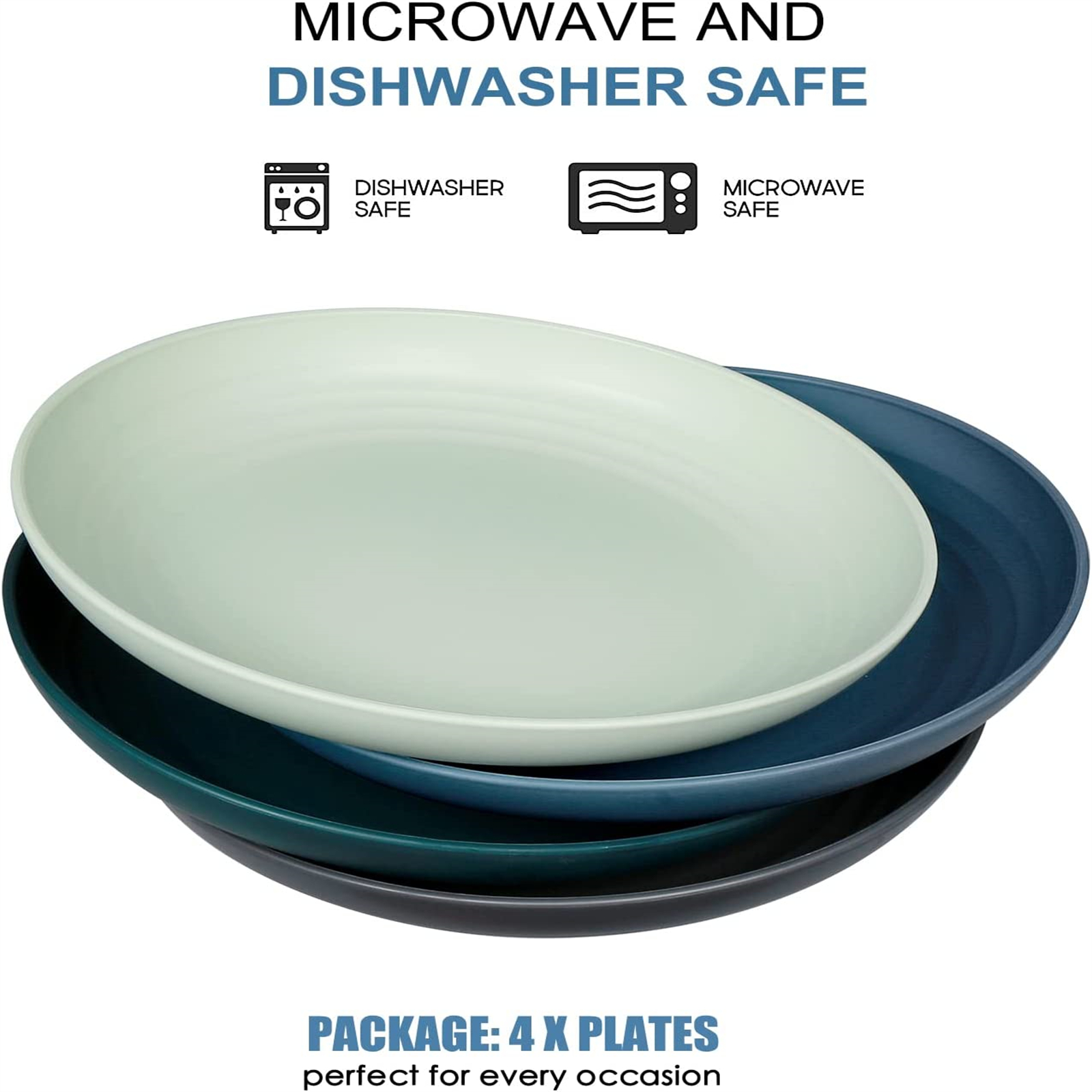 Shopwithgreen Unbreakable Plastic Plates - 4 pcs 10 inch-shopwithgreen