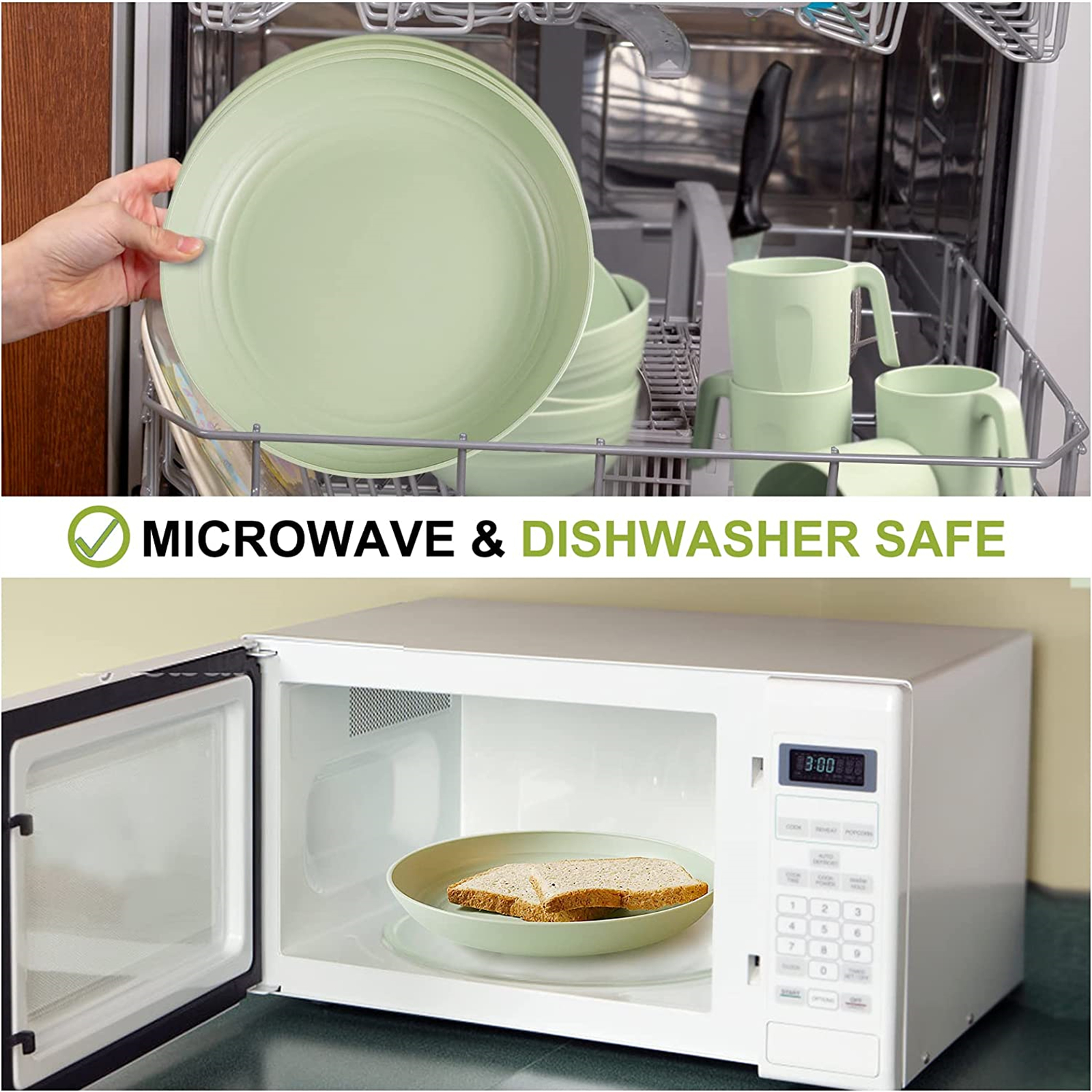 Shopwithgreen Lightweight & Unbreakable Plastic Dinnerware Sets - 36 PCS-shopwithgreen