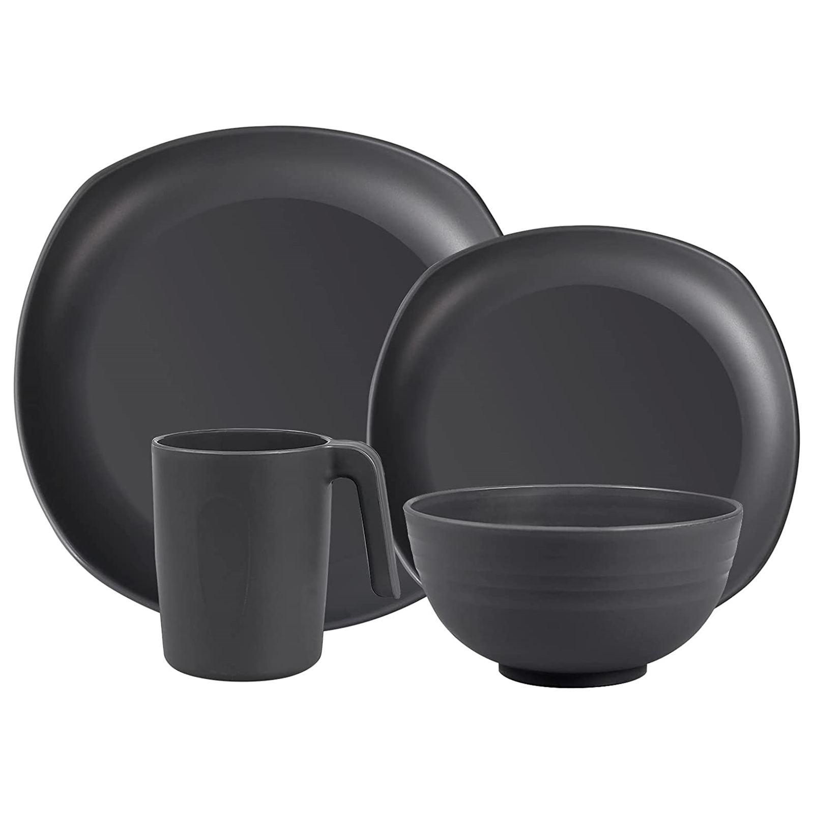 Shopwithgreen Lightweight & Unbreakable Plastic Square Dinnerware Sets - 16 PCS-shopwithgreen