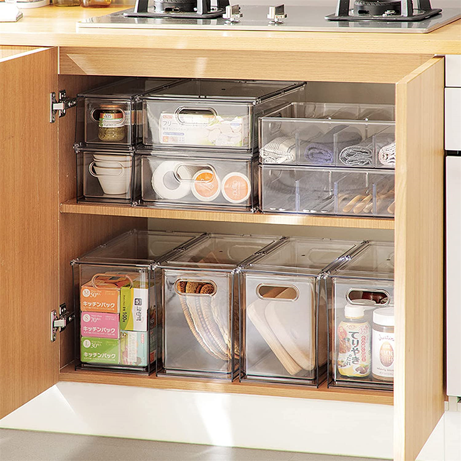 Shopwithgreen Refrigerator Organizer Bins with Pull-out Drawer - Extra Large-shopwithgreen