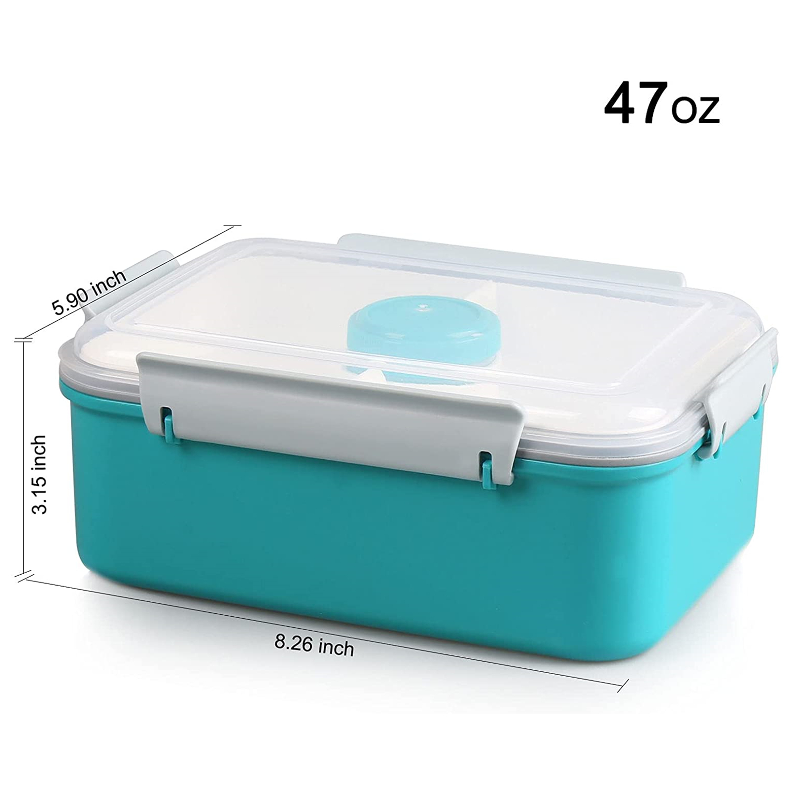 Shopwithgreen Salad Food Storage Container to Go 47-oz with 3-Compartment 3 pcs - Navy & Dark Green & Light Blue-shopwithgreen