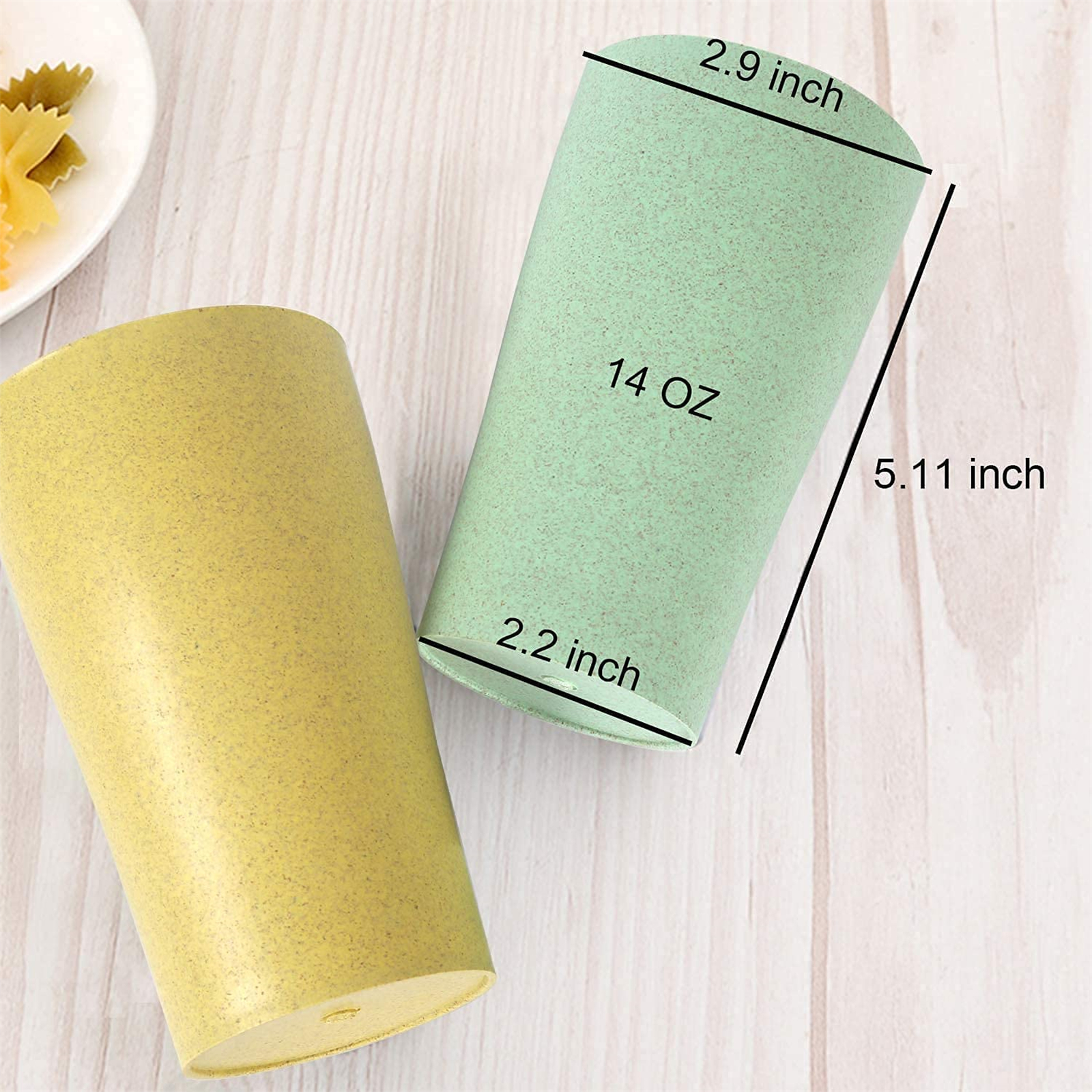 Shopwithgreen Wheat Straw Drinking Tumblers - 6pcs 14 OZ Pale Blush-shopwithgreen