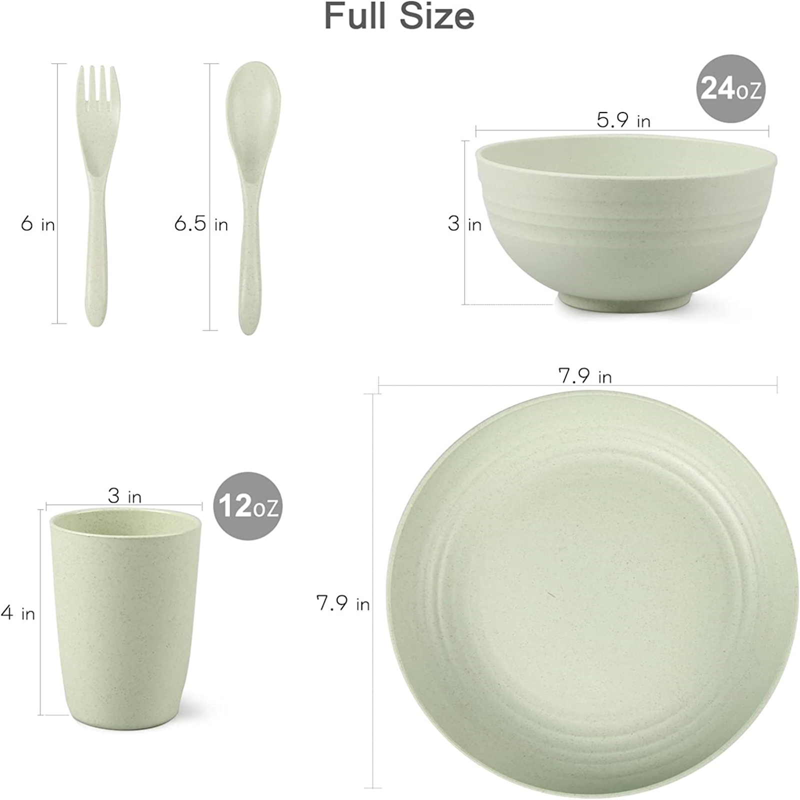 Shopwithgreen Wheat Straw Lightweight & Unbreakable Dinnerware Sets - 20PCS-shopwithgreen
