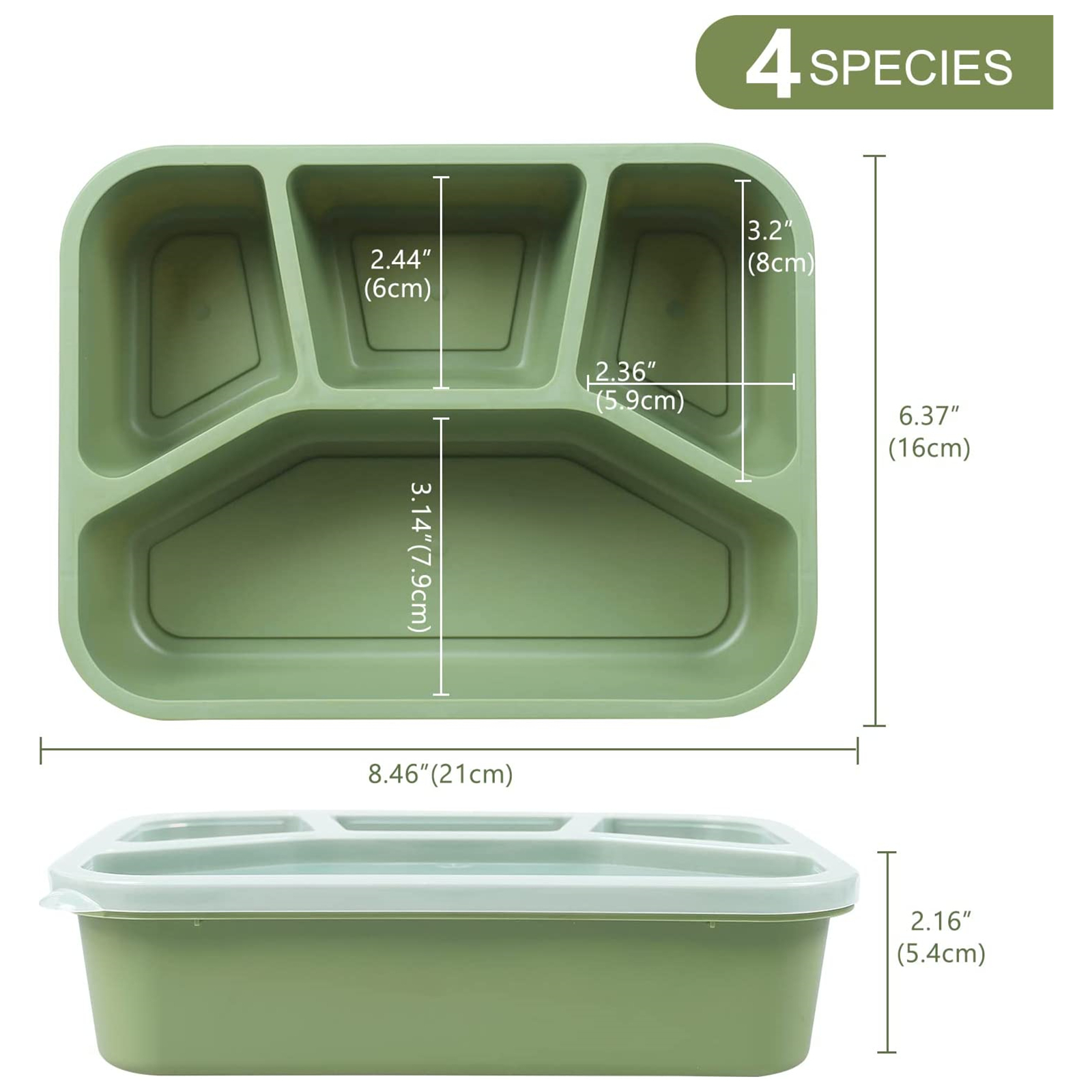 Shopwithgreen Meal Prep Plastic Lunch Containers with 4