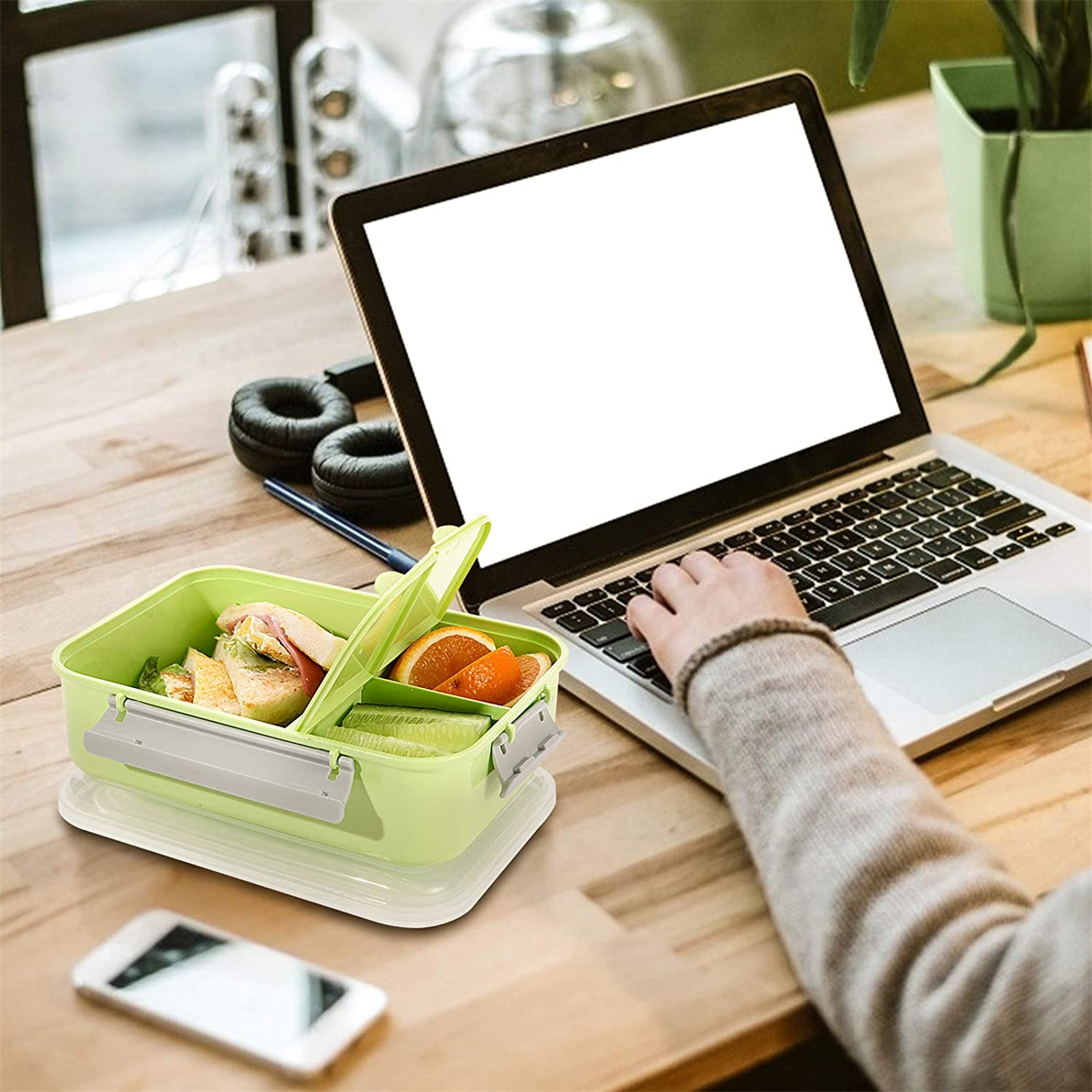 Shopwithgreen Lunch Container to Go 40-oz Bento Box with 3-Compartment-shopwithgreen