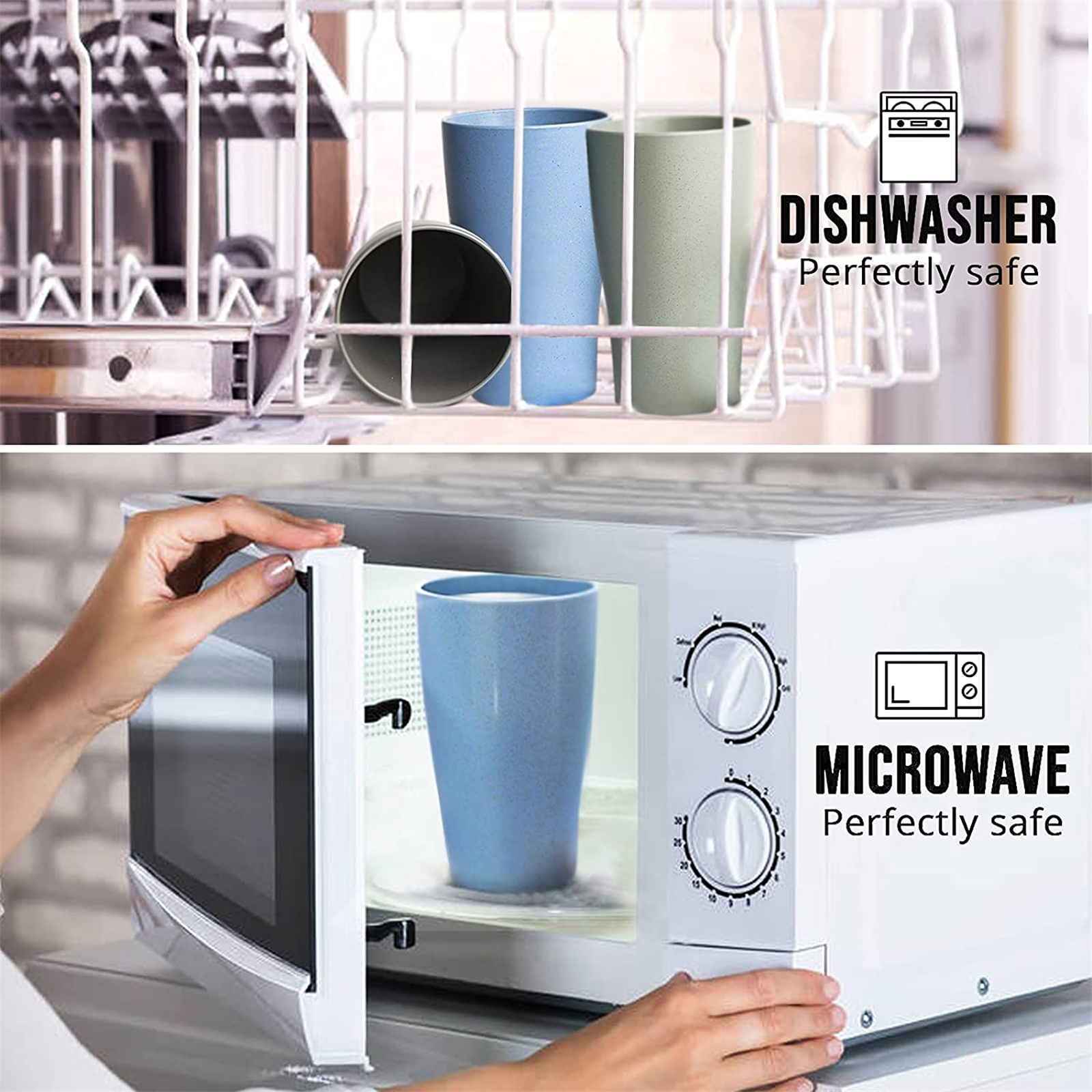 Shopwithgreen Wheat Straw Drinking Cups - 4pcs 13.5 OZ Coastal-shopwithgreen