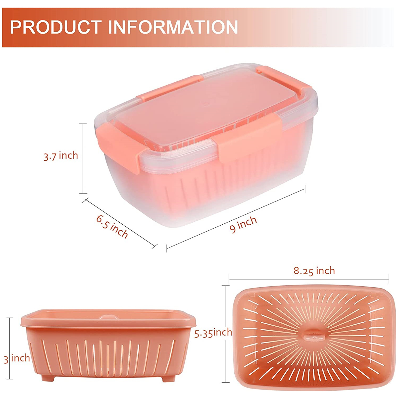 Shopwithgreen Berry Keeper Box Containers 3pcs - 68oz-shopwithgreen