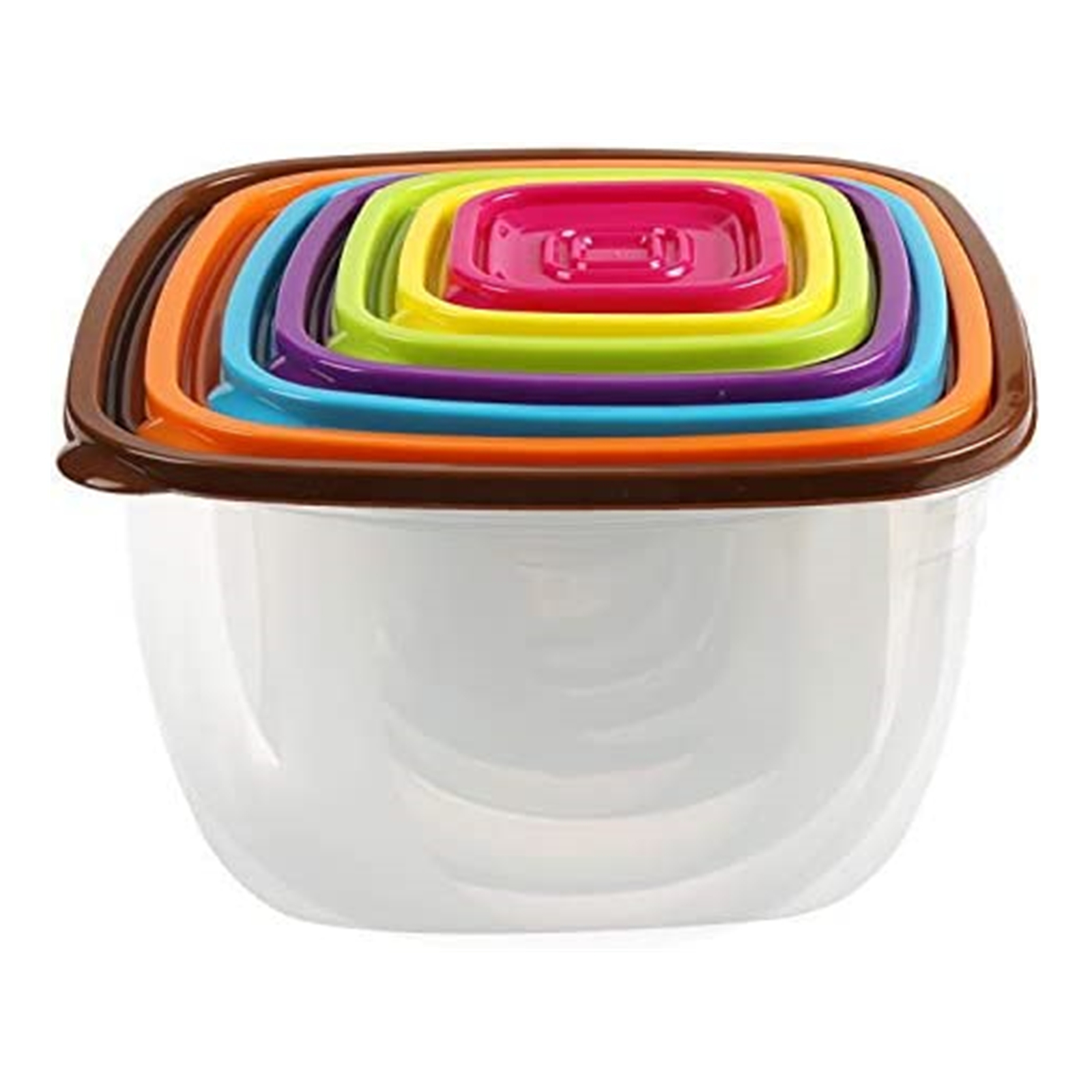 Shopwithgreen 7 Sets(14 Pieces) Multicolor Food Storage Containers - Square-shopwithgreen