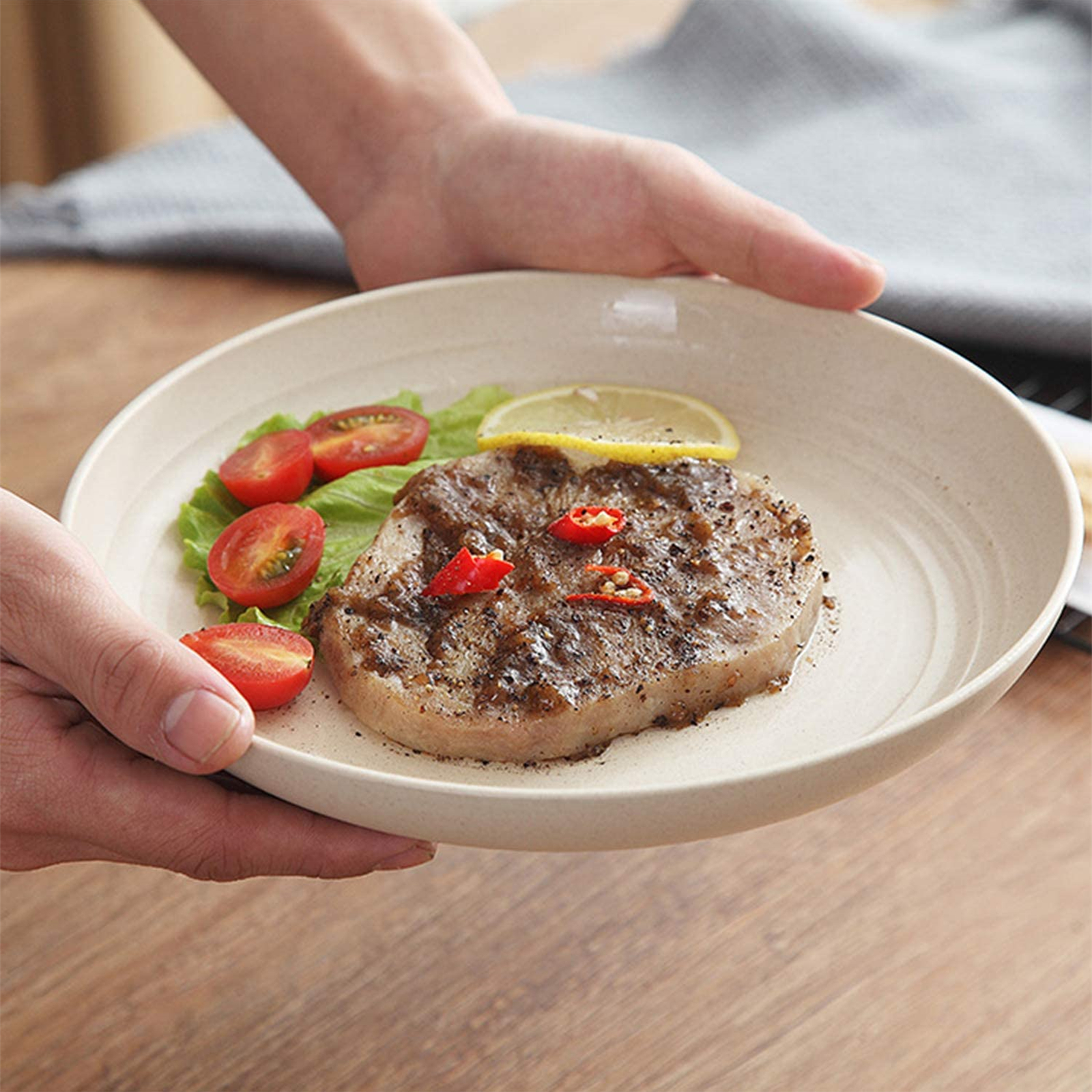 Shopwithgreen Wheat Straw Plastic Plates - 4pcs 10 inch Pale Blush-shopwithgreen