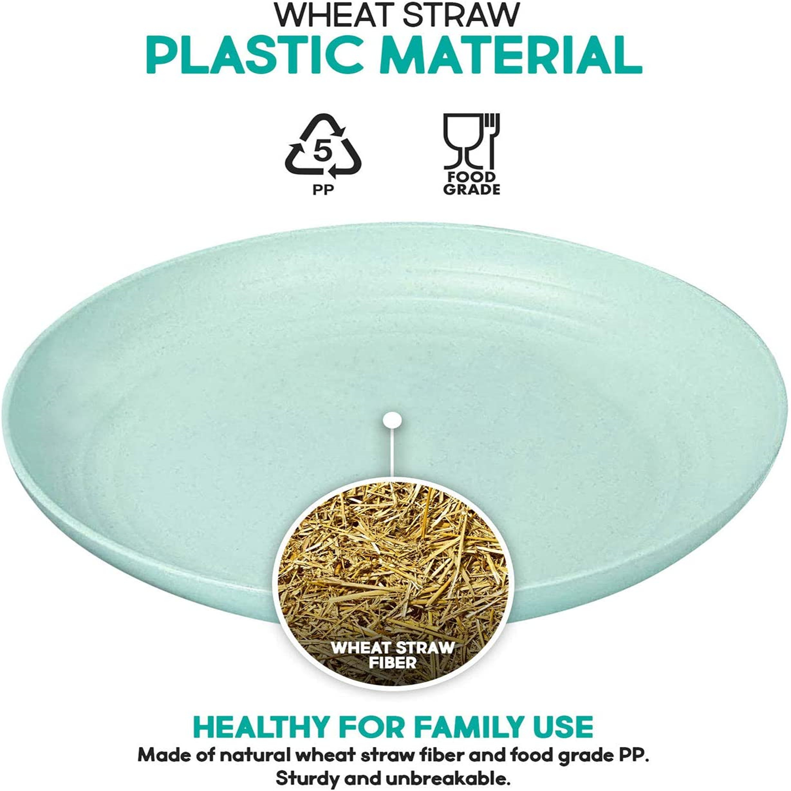 Shopwithgreen Wheat Straw Plastic Plates - 4pcs 7.8 inch Pale Blush-shopwithgreen