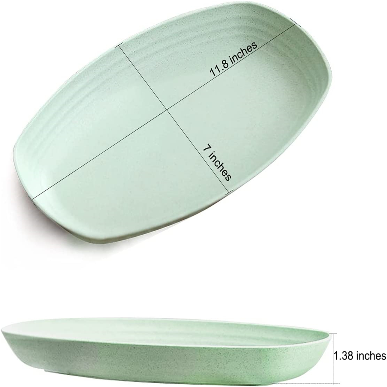 Shopwithgreen Wheat Straw Plastic Plates - 4pcs 11.8 inch Pale Blush-shopwithgreen