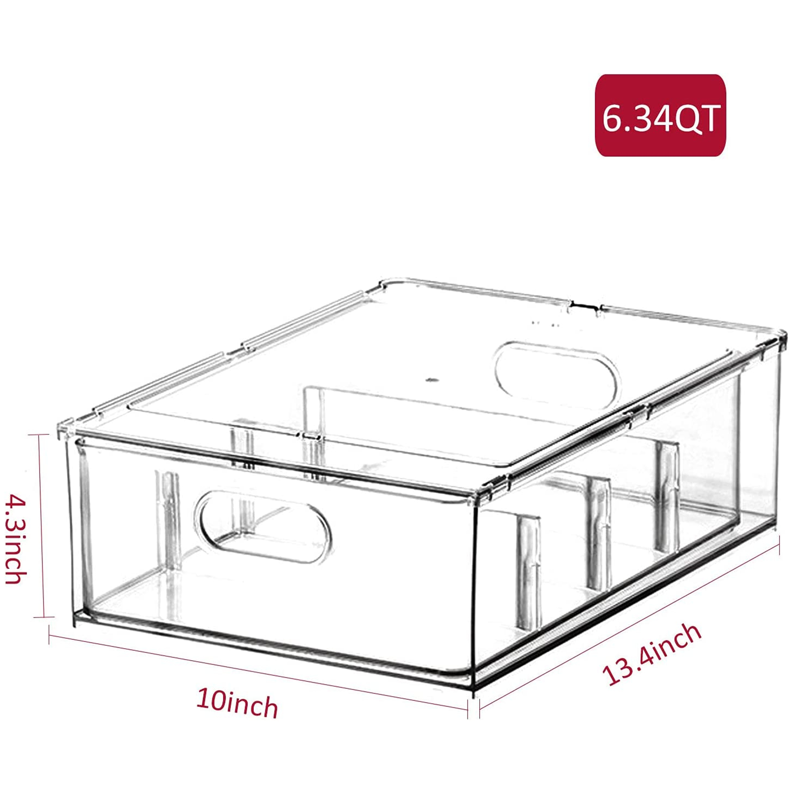 Shopwithgreen Refrigerator Organizer Bins with Pull-out Drawer - Large-shopwithgreen