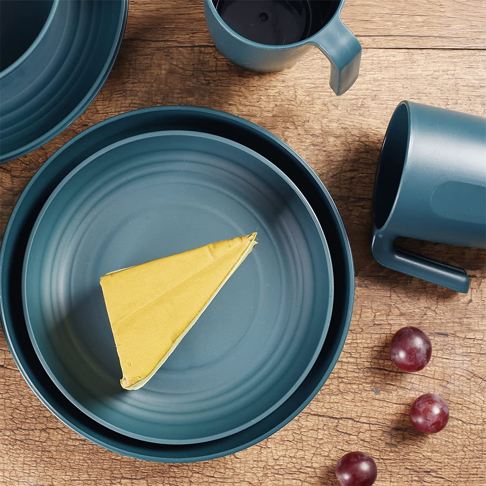 Shopwithgreen Lightweight & Unbreakable Plastic Dinnerware Sets - 16 PCS-shopwithgreen