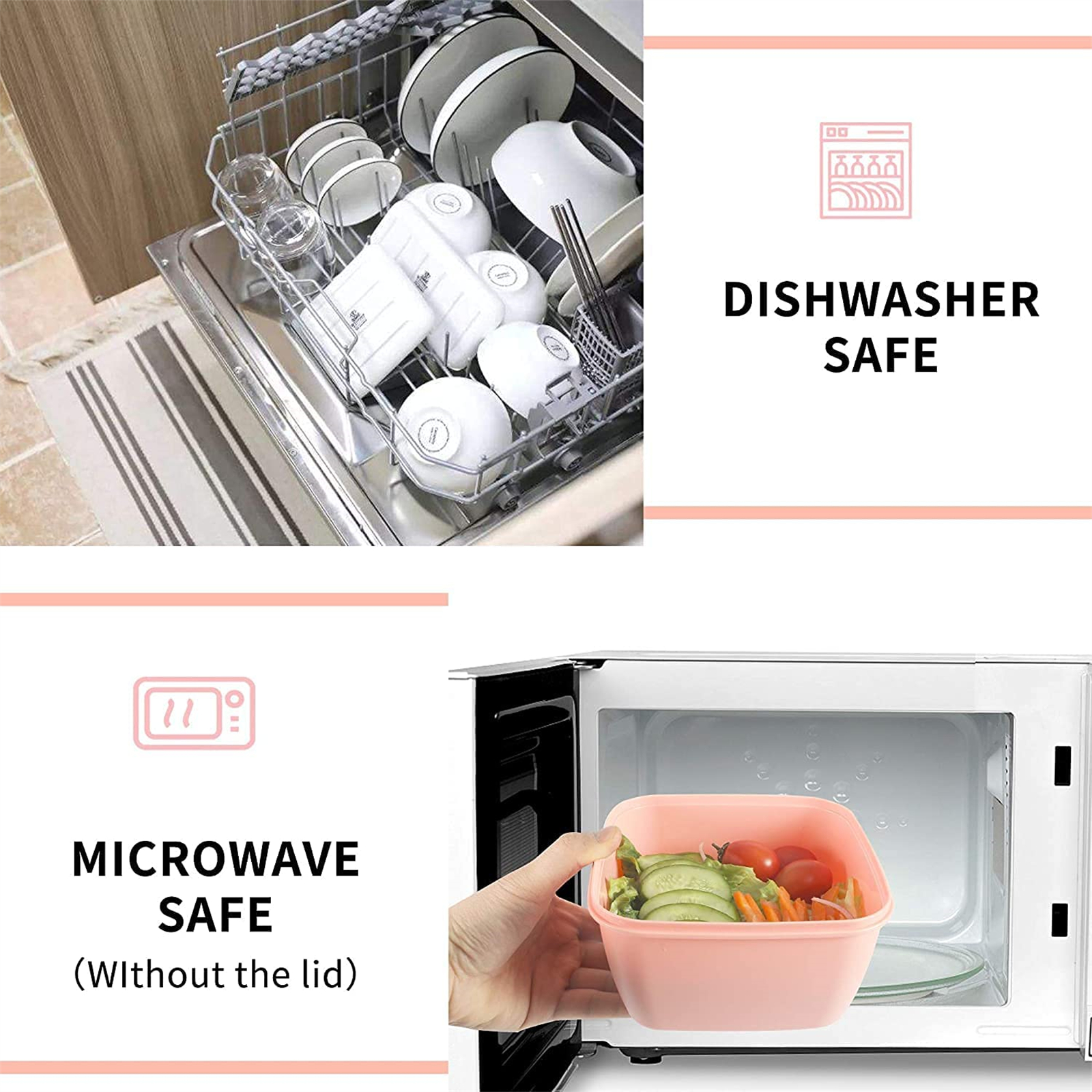 Shopwithgreen 52 OZ to Go Salad Container Lunch Container with 3-Compartment - Blue/Pink/Green-shopwithgreen