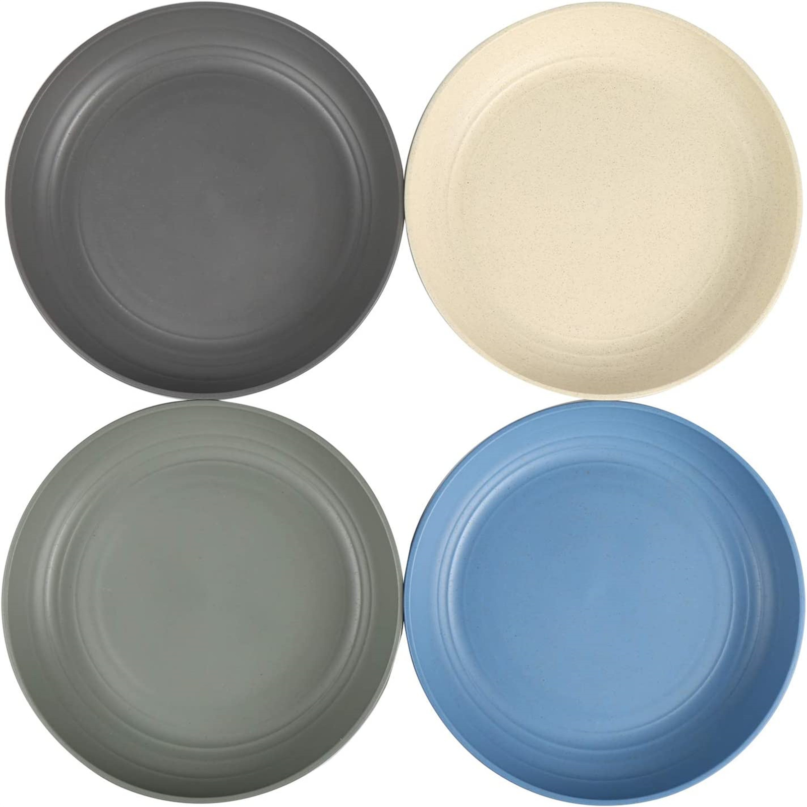 Shopwithgreen Wheat Straw Plastic Plates - 4pcs 7.8 inch Coastal-shopwithgreen