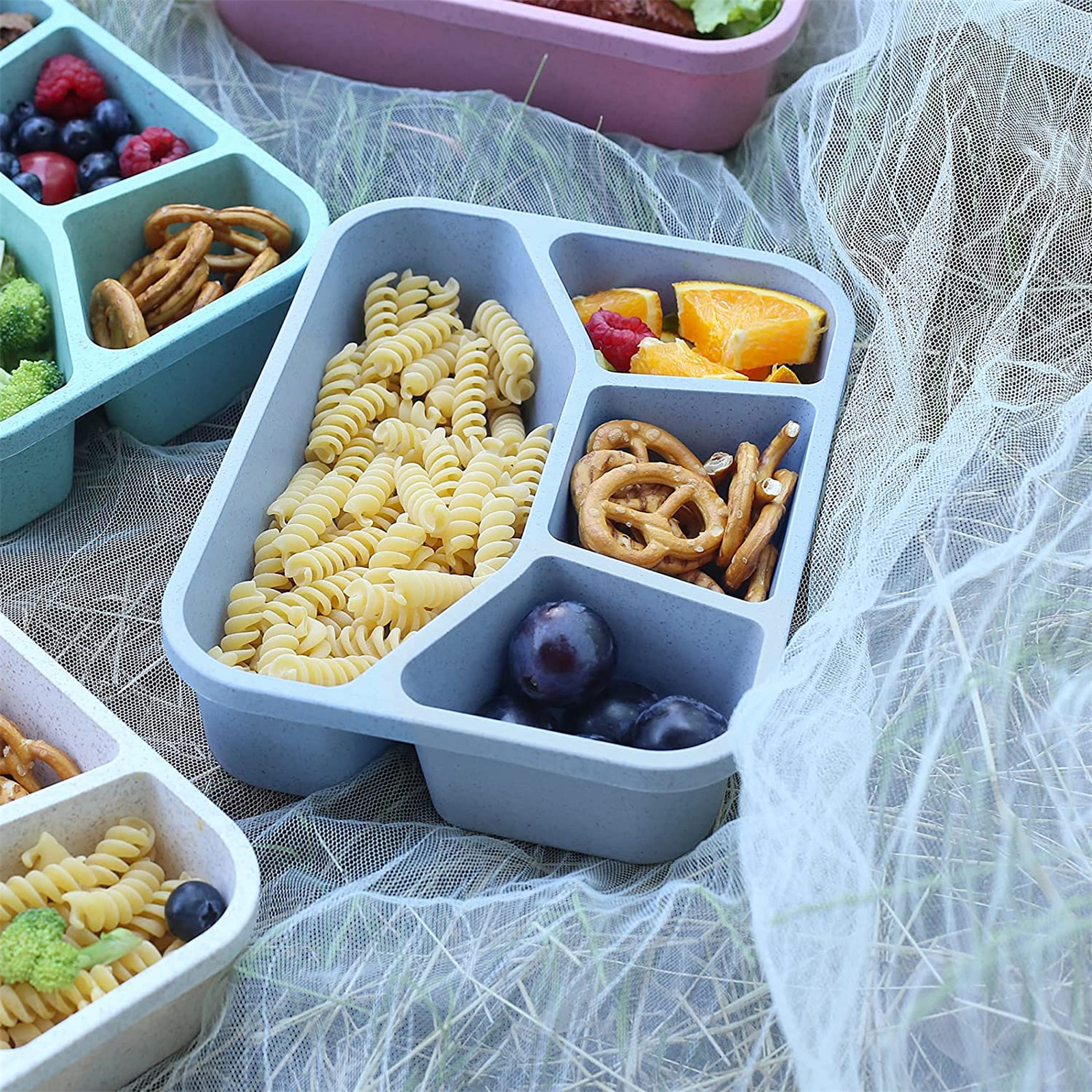 Shopwithgreen Meal Prep Plastic Lunch Containers with 4