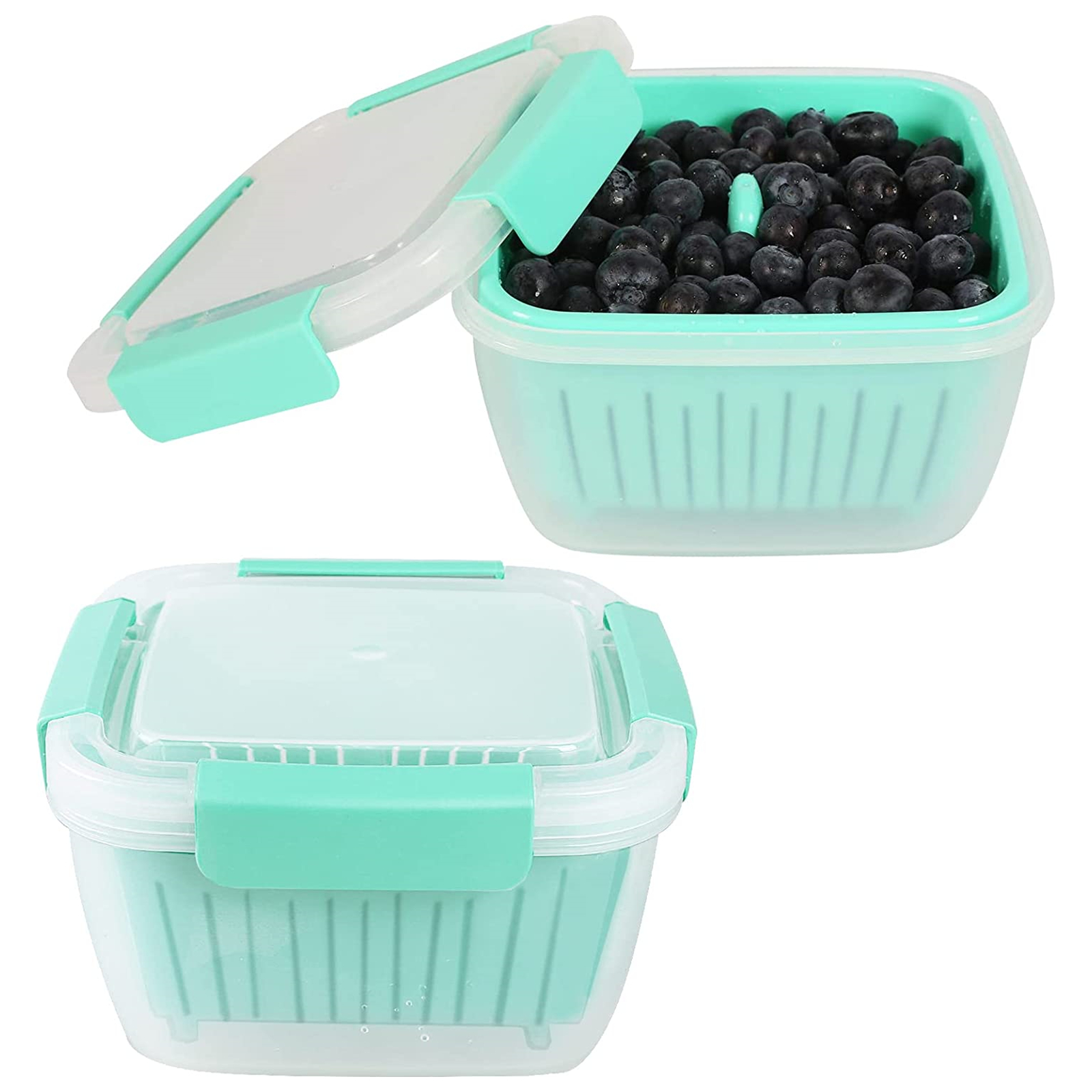 Shopwithgreen Berry Keeper Box Containers 2pcs - 52oz Green-shopwithgreen