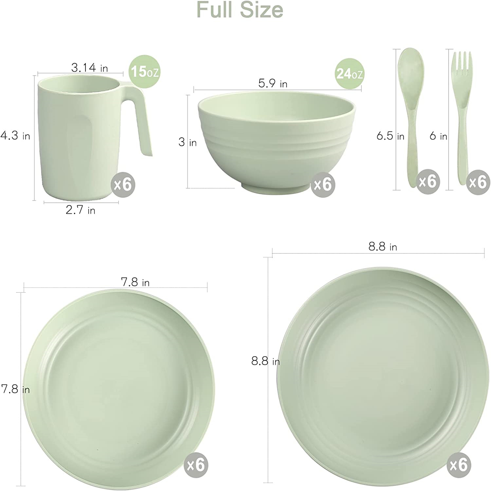 Shopwithgreen Lightweight & Unbreakable Plastic Dinnerware Sets - 36 PCS-shopwithgreen